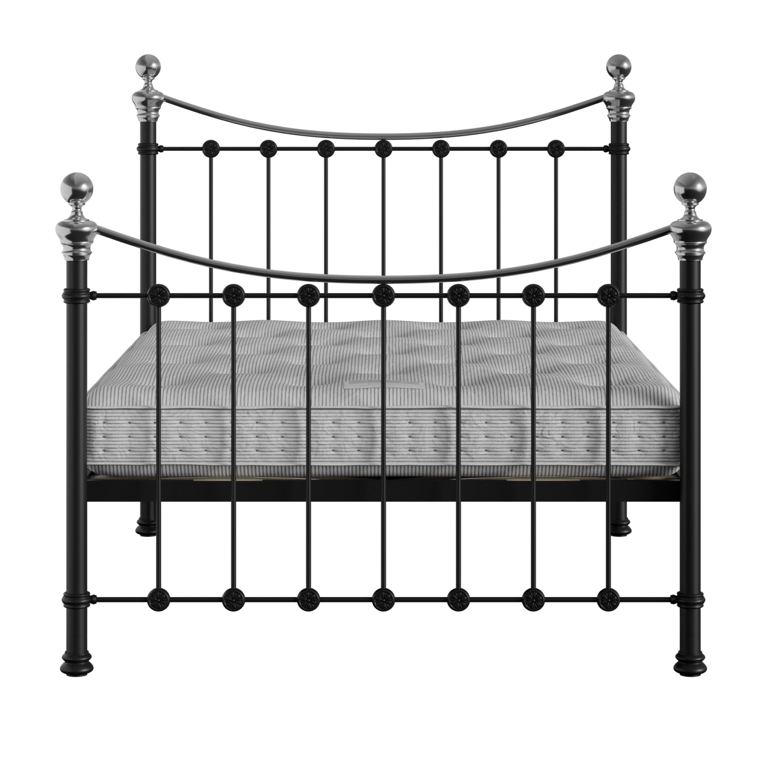 Selkirk Chromo iron/metal bed in black with Juno mattress
