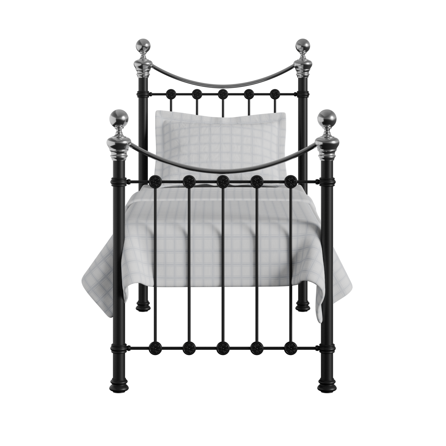 Selkirk Chromo iron/metal single bed in black