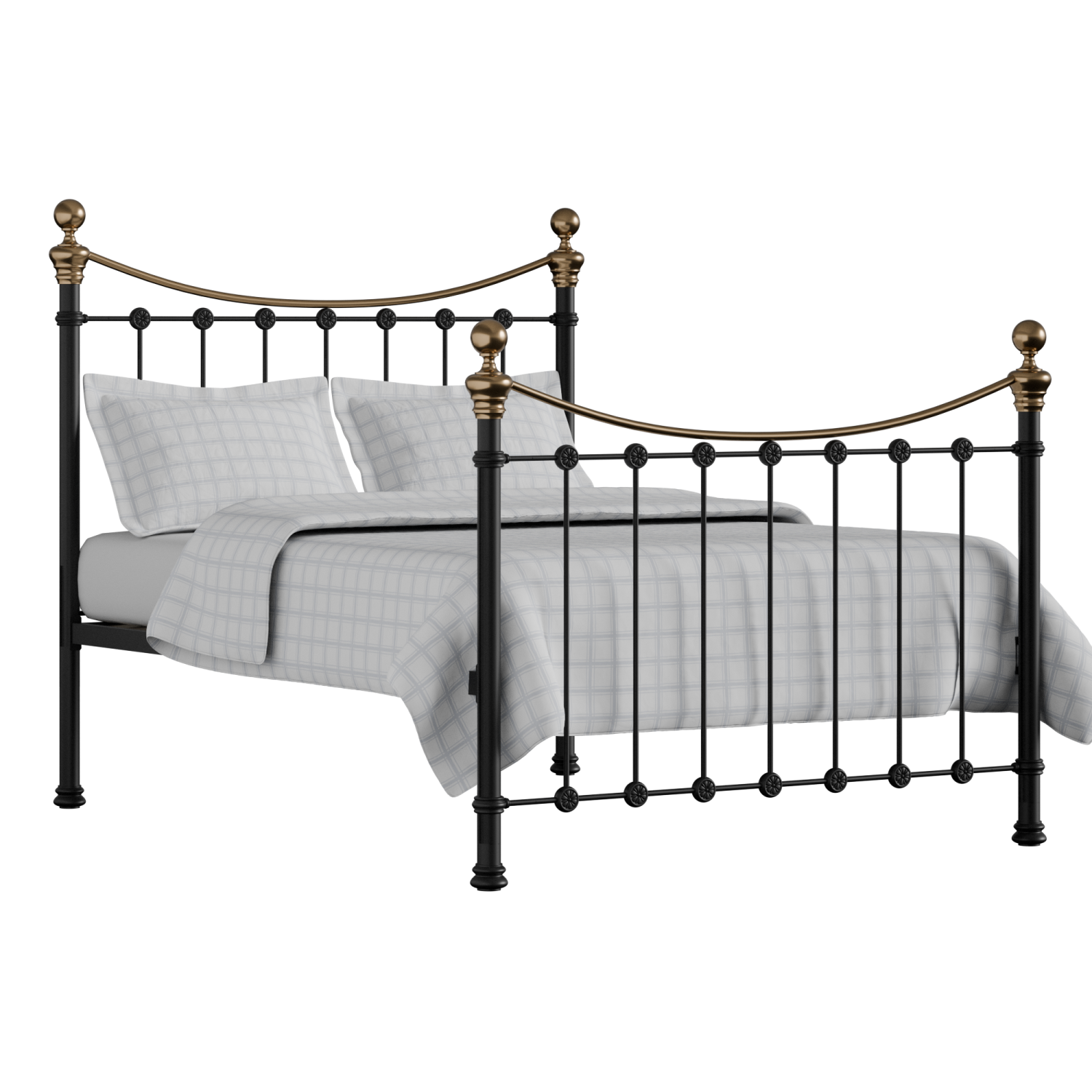 Selkirk iron/metal bed in black with Juno mattress