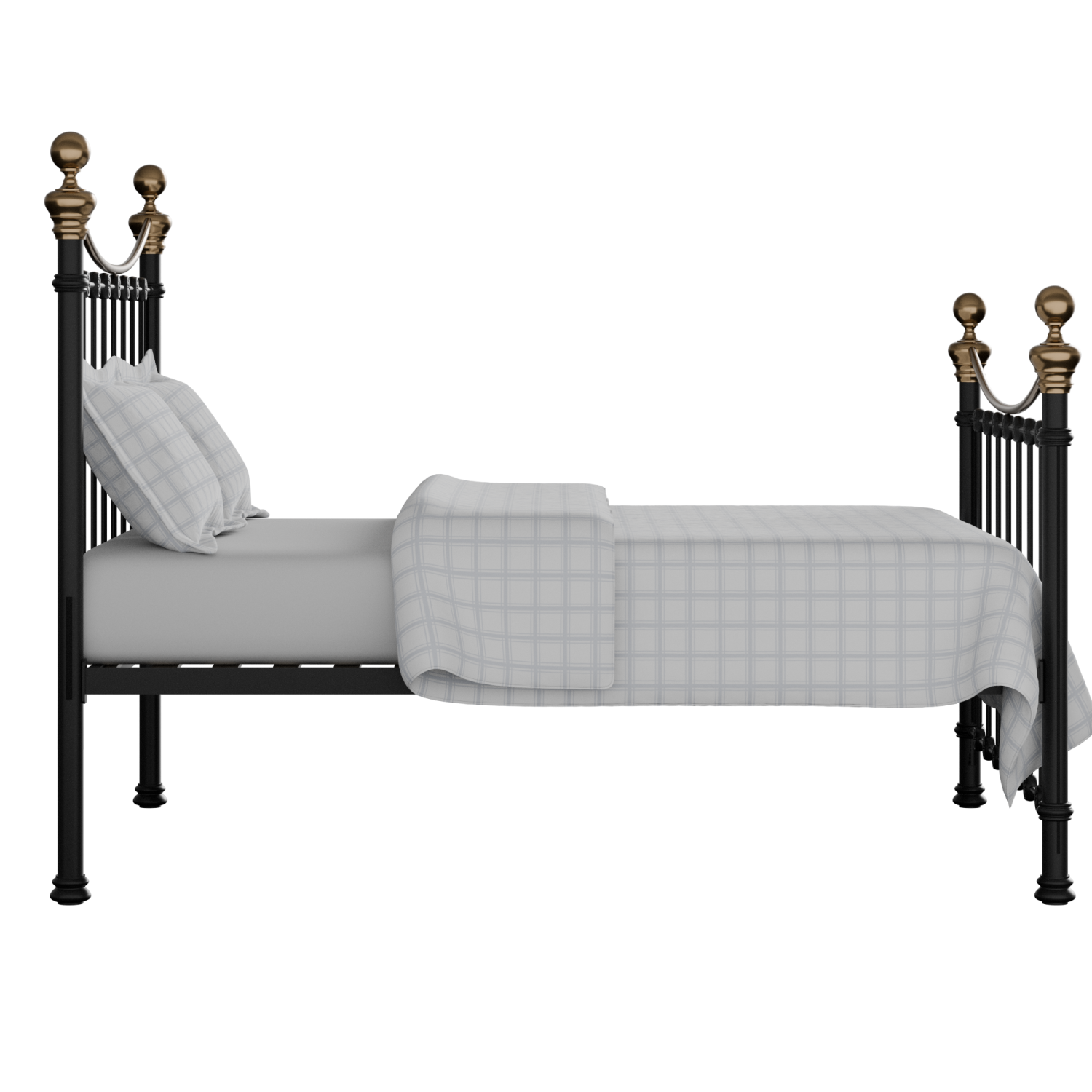 Selkirk iron/metal bed in black with Juno mattress