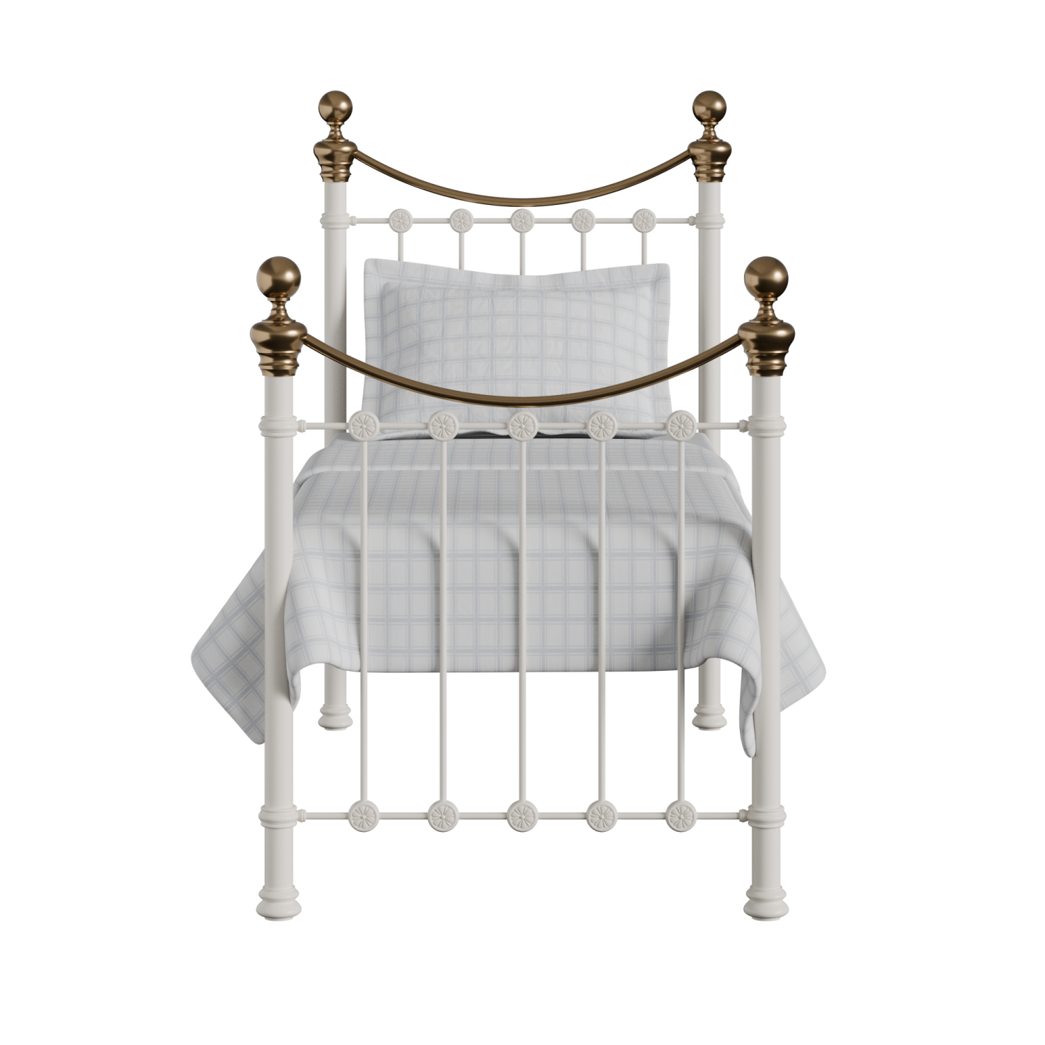Selkirk iron/metal single bed in ivory