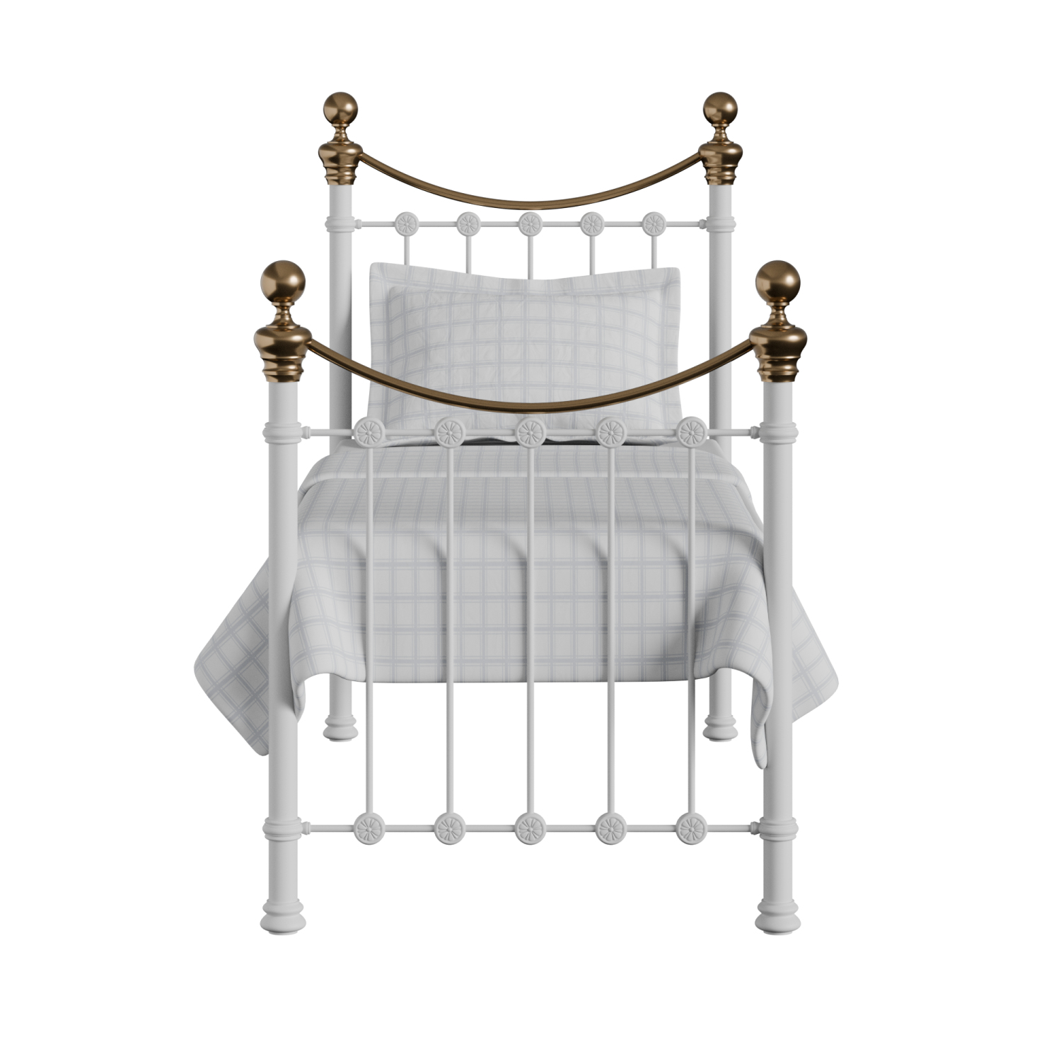 Selkirk iron/metal single bed in white