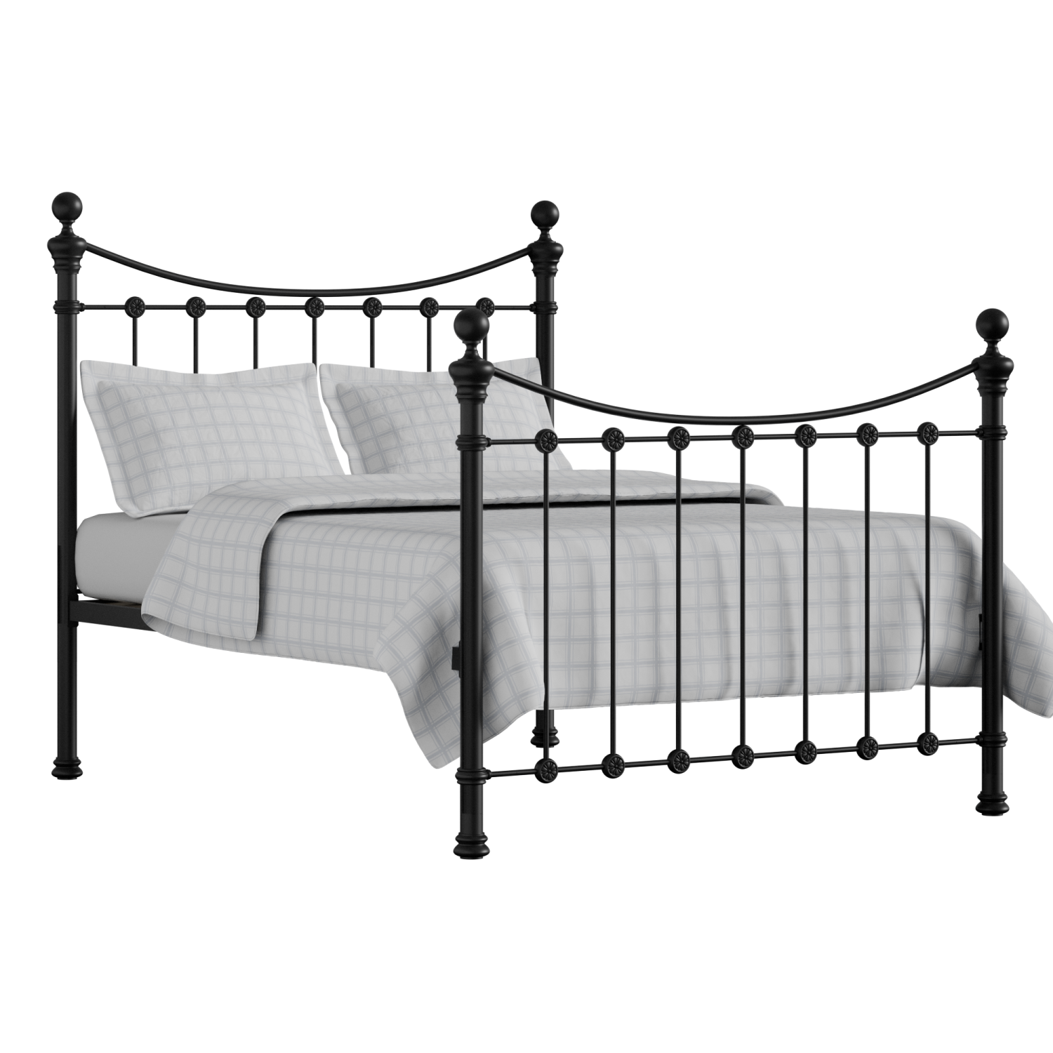 Selkirk Solo iron/metal bed in black with Juno mattress