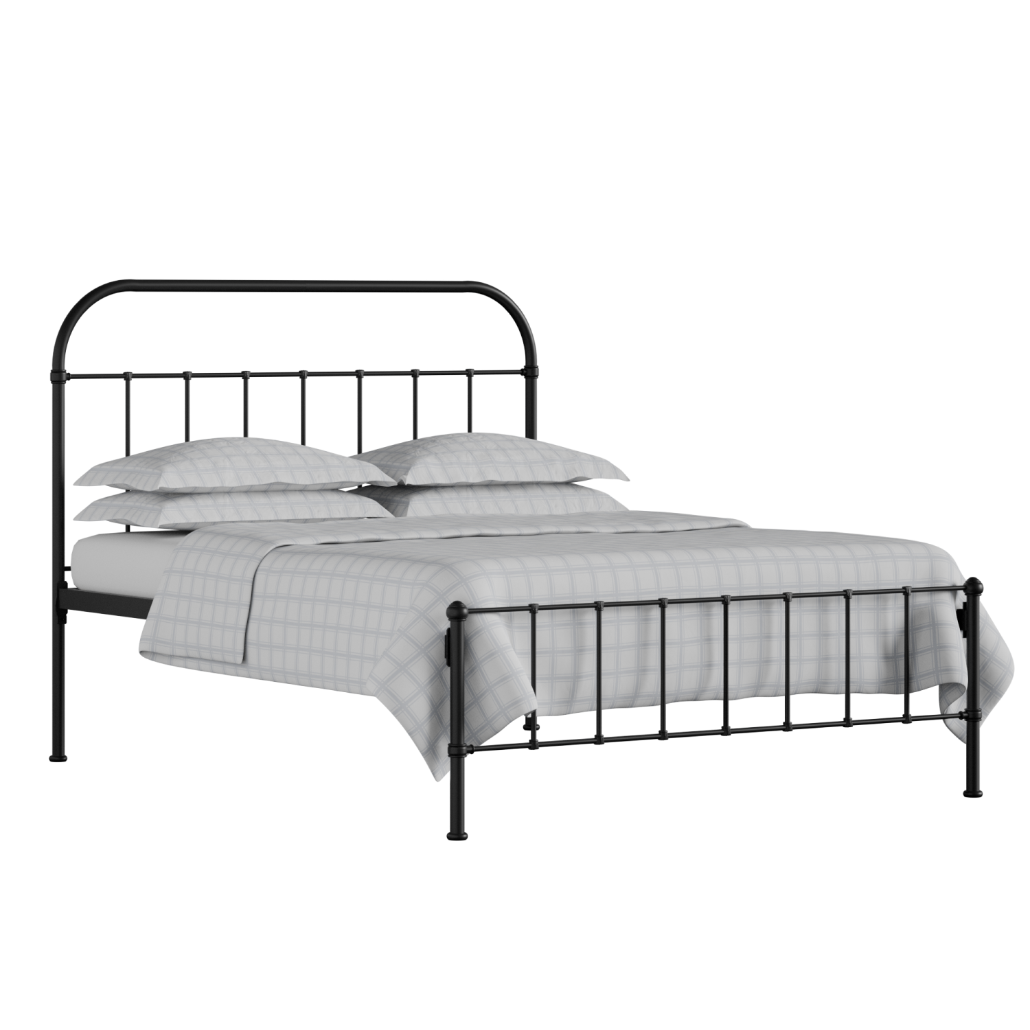 Solomon iron/metal bed in black with Juno mattress