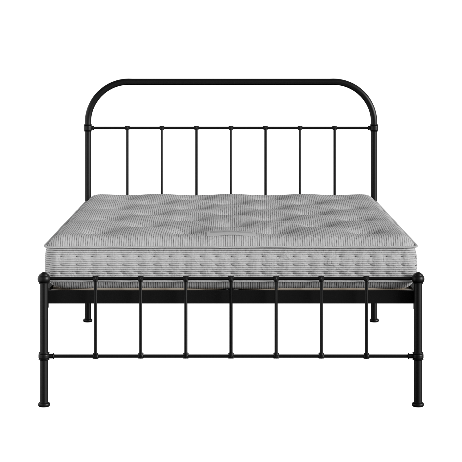 Solomon iron/metal bed in black with Juno mattress