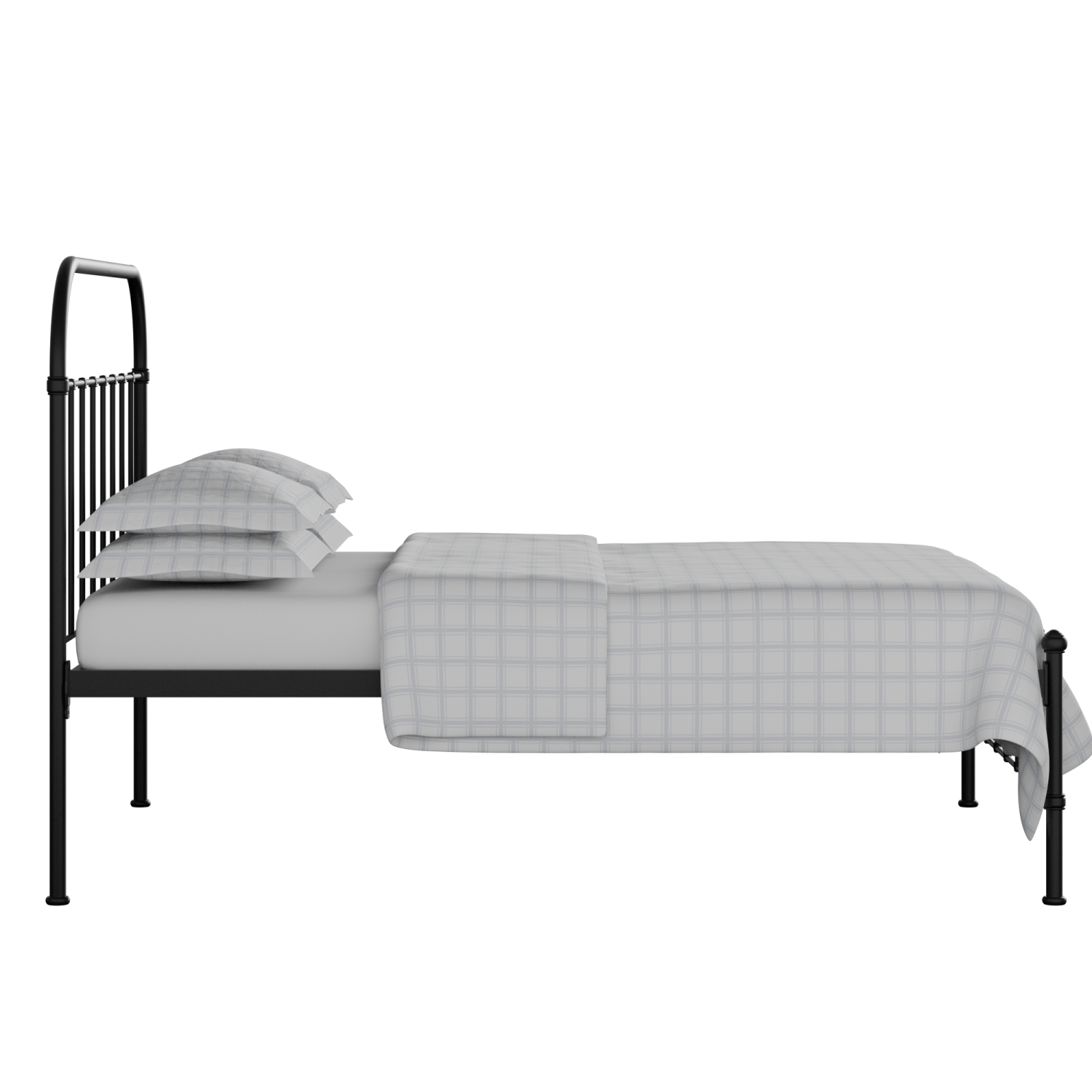 Solomon iron/metal bed in black with Juno mattress