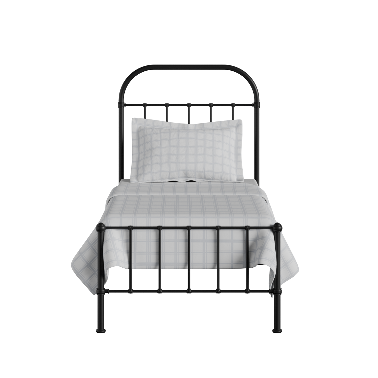 Solomon iron/metal single bed in black