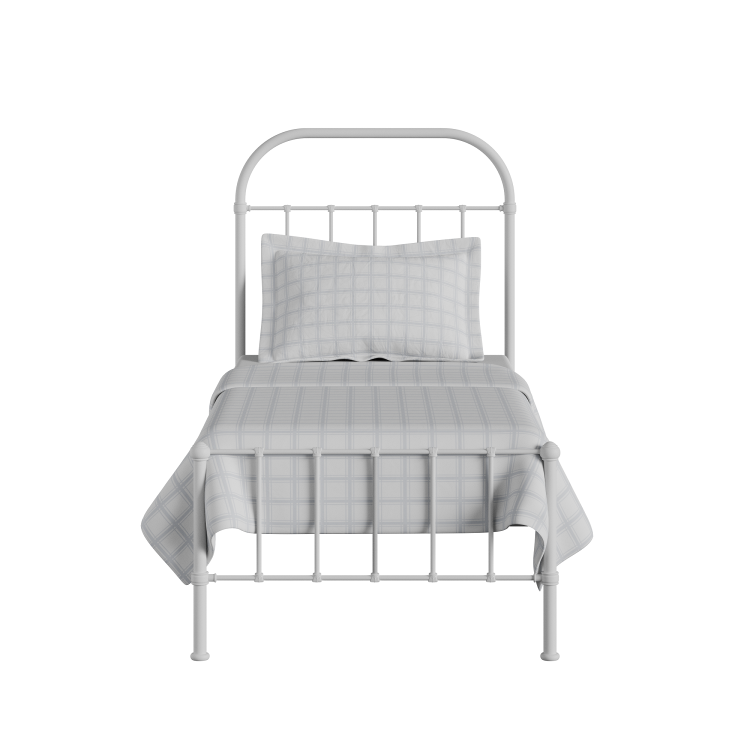 Solomon iron/metal single bed in white