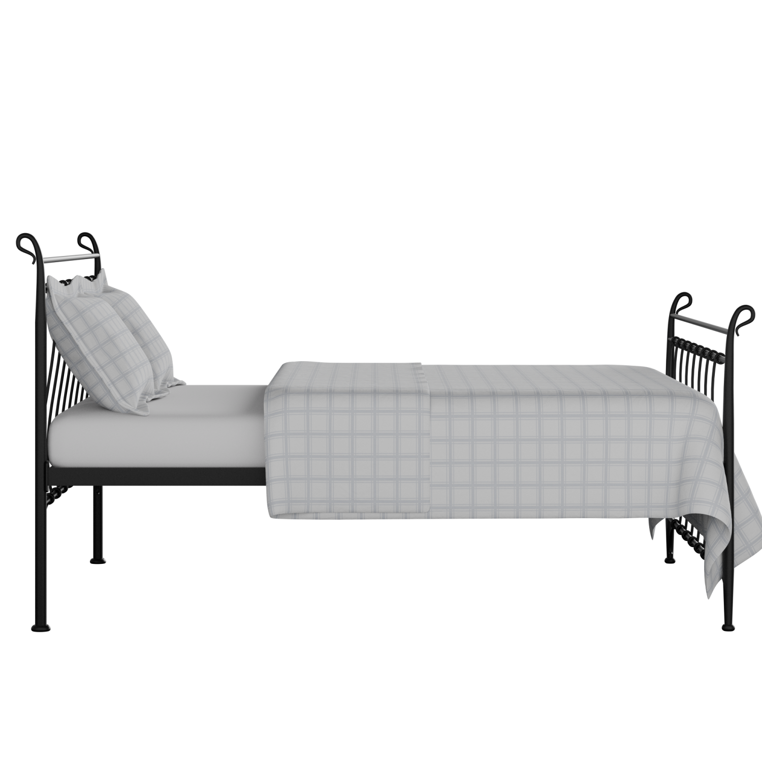 Tiffany iron/metal bed in black with Juno mattress