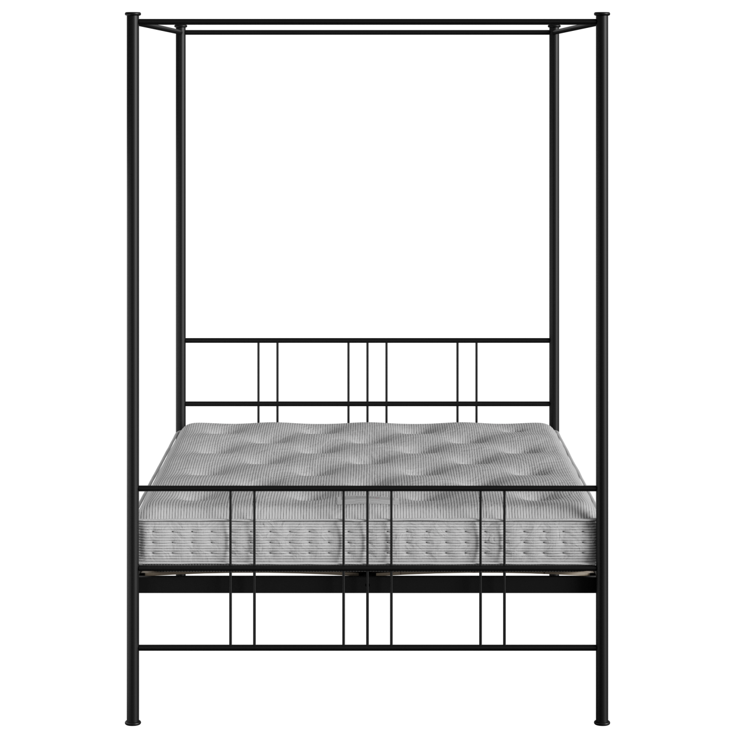 Toulon iron/metal bed in black with Juno mattress
