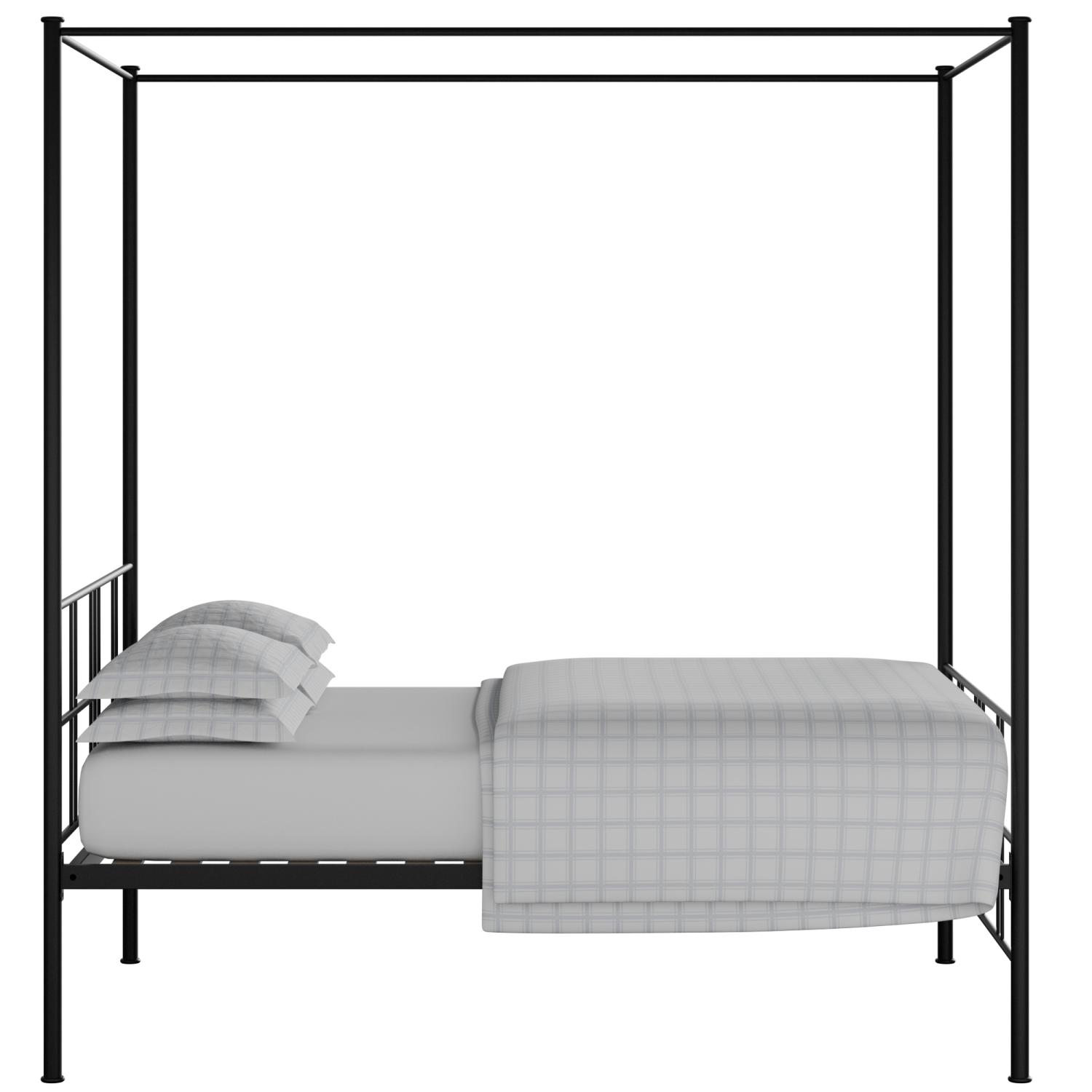 Toulon iron/metal bed in black with Juno mattress