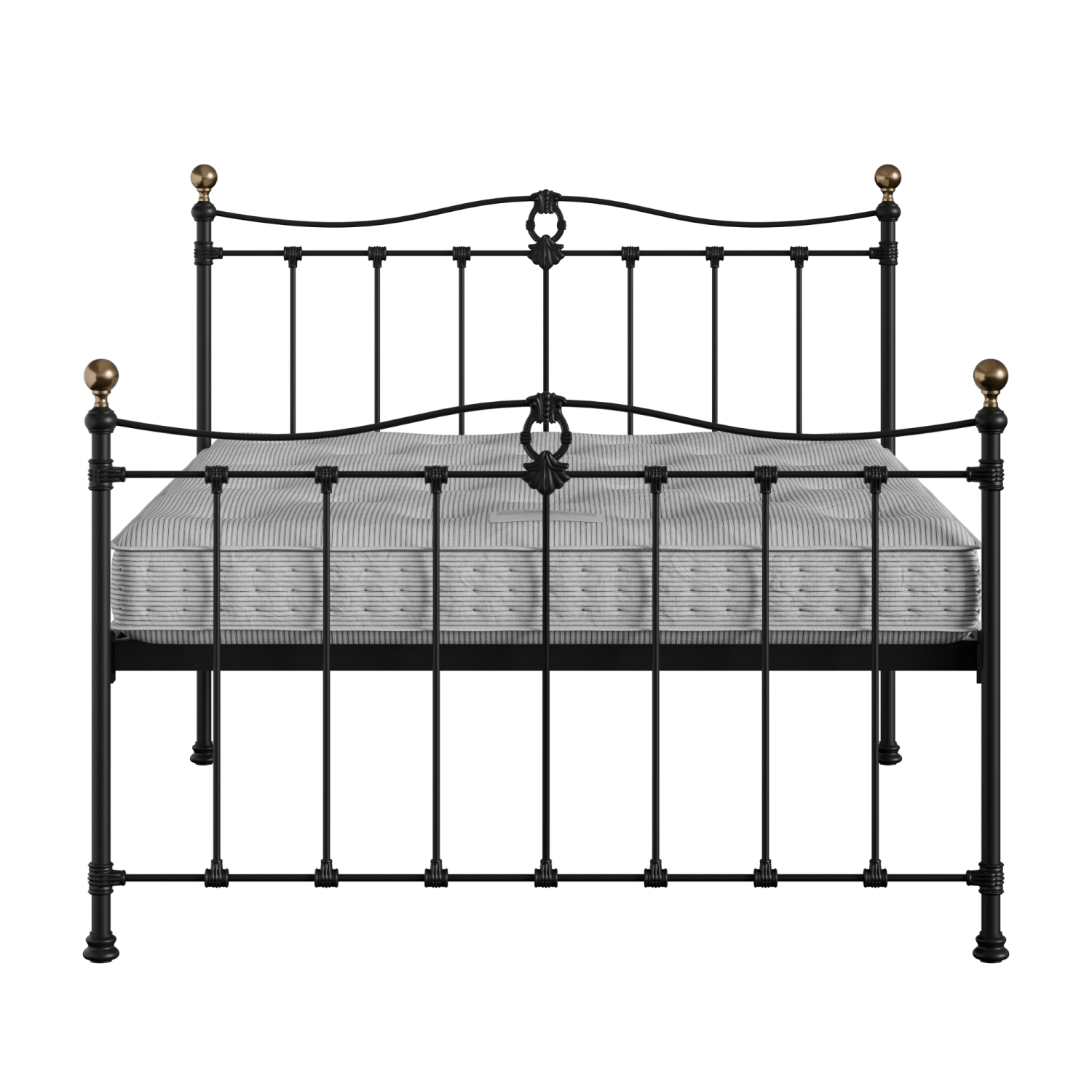 Tulsk ijzeren bed in zwart met matras