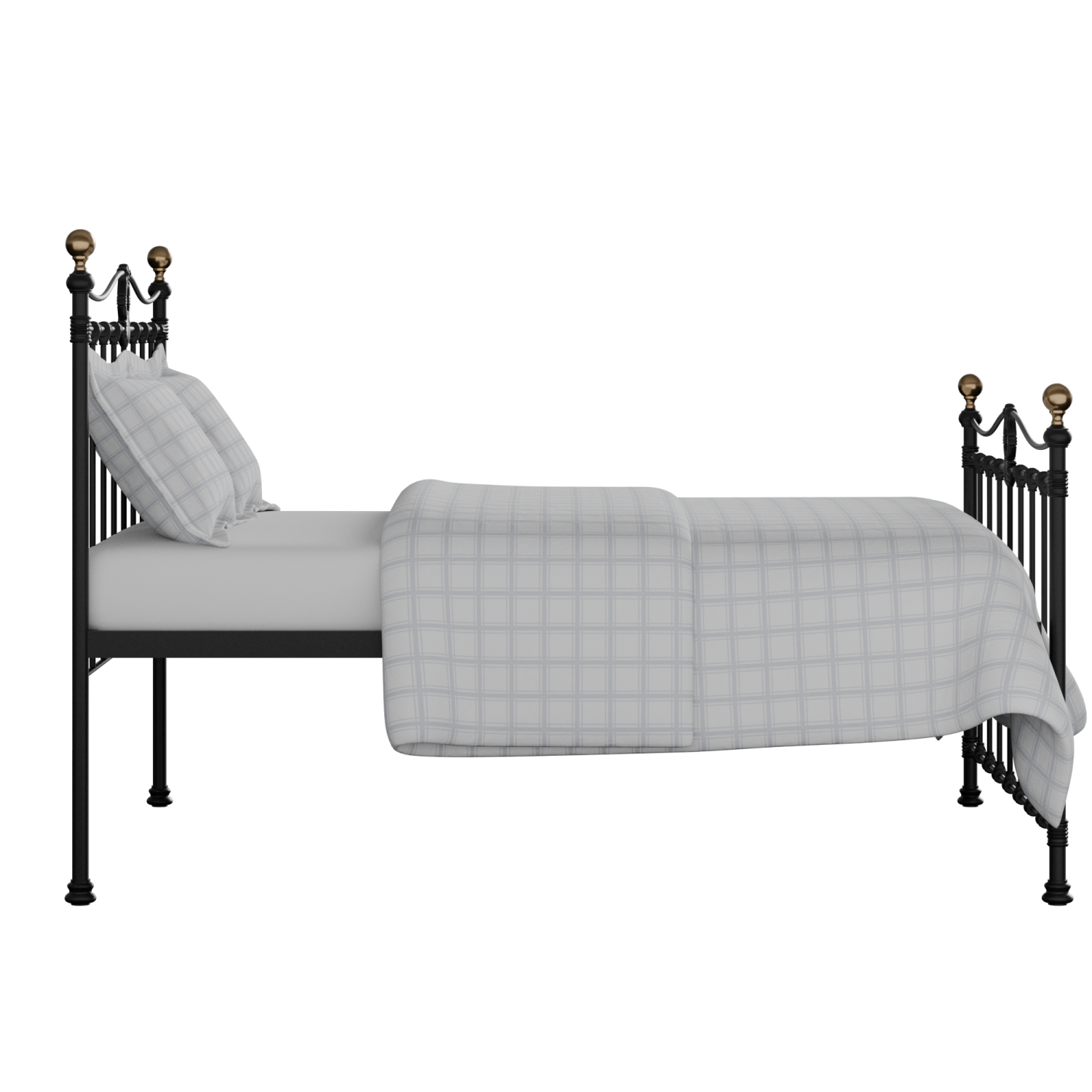 Tulsk ijzeren bed in zwart met matras