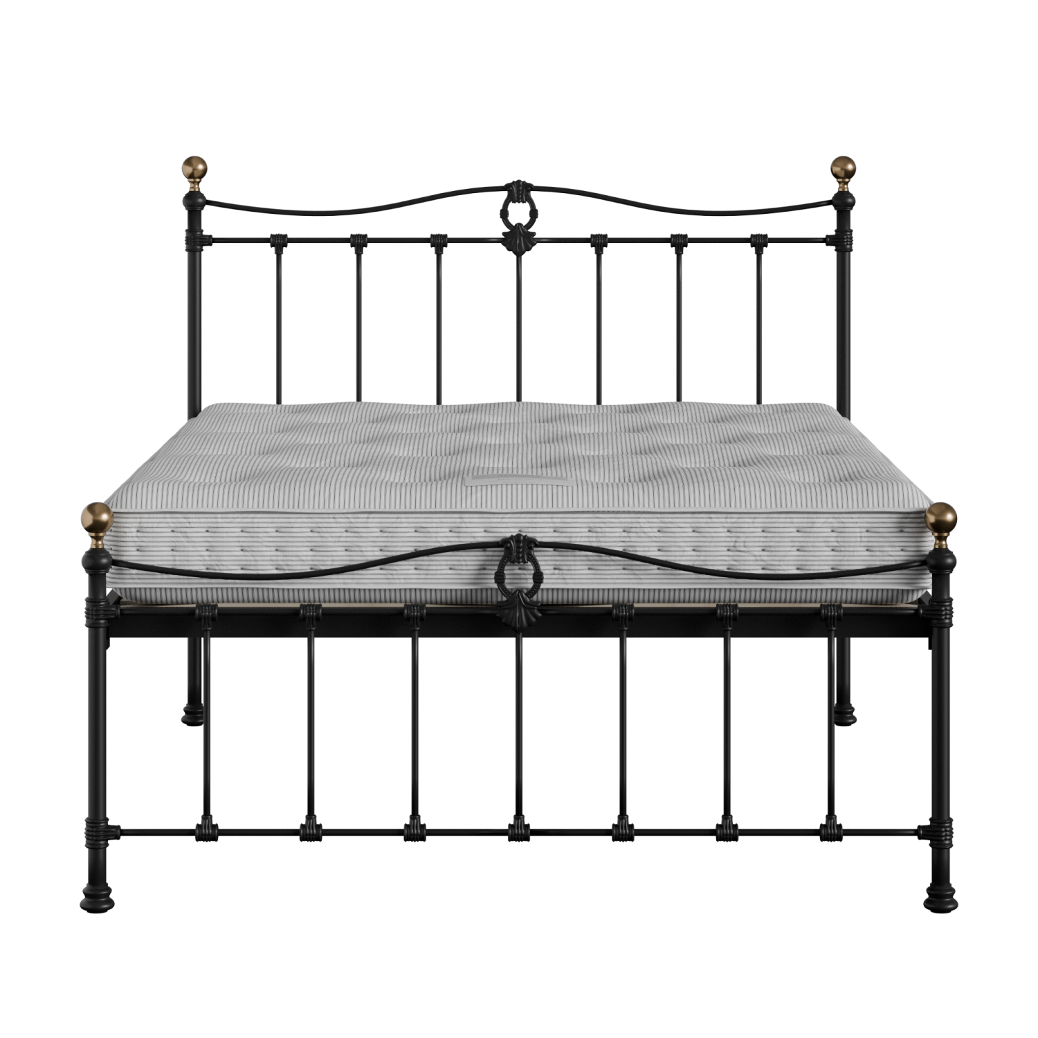 Tulsk Low Footend iron/metal bed in black with Juno mattress