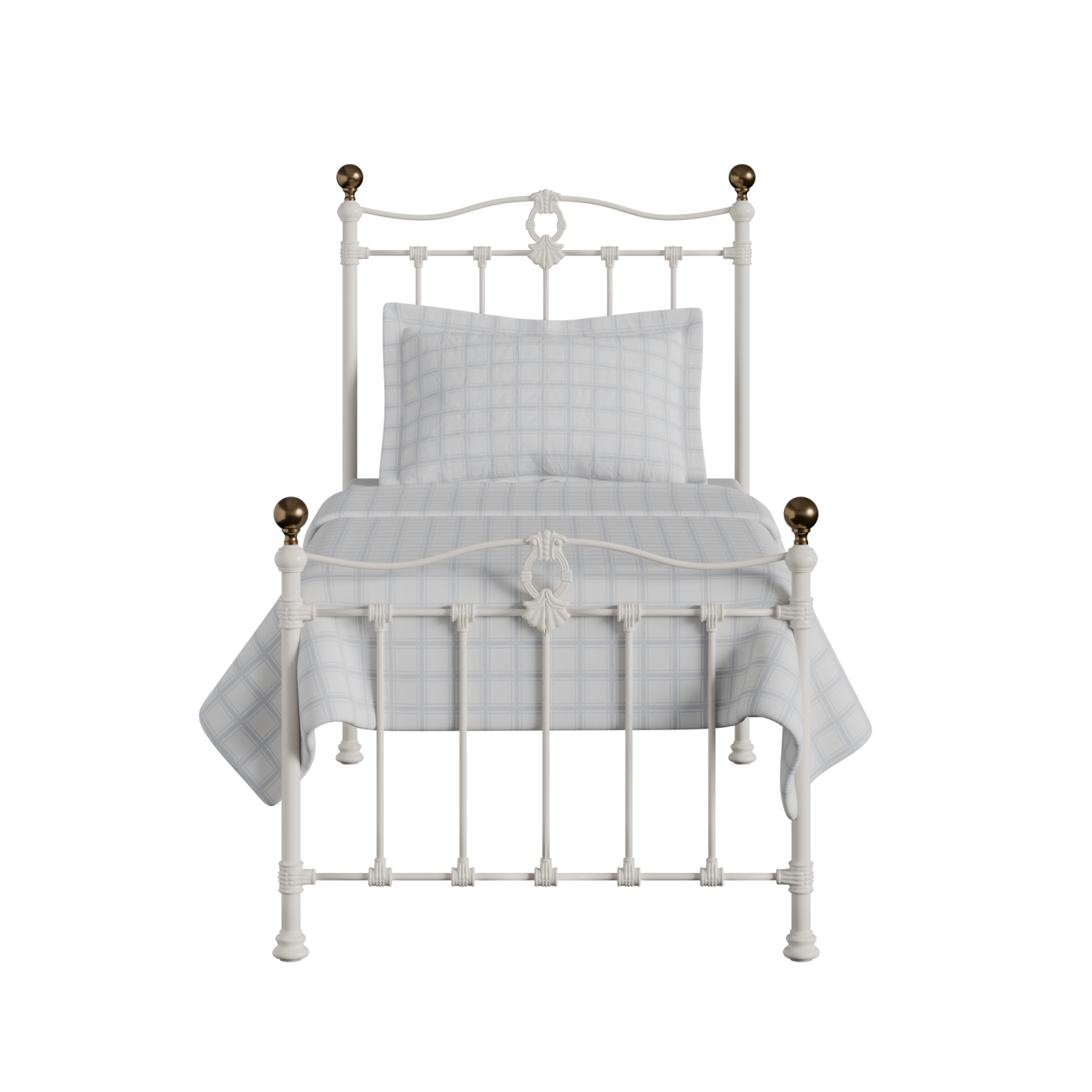 Tulsk Low Footend iron/metal single bed in ivory