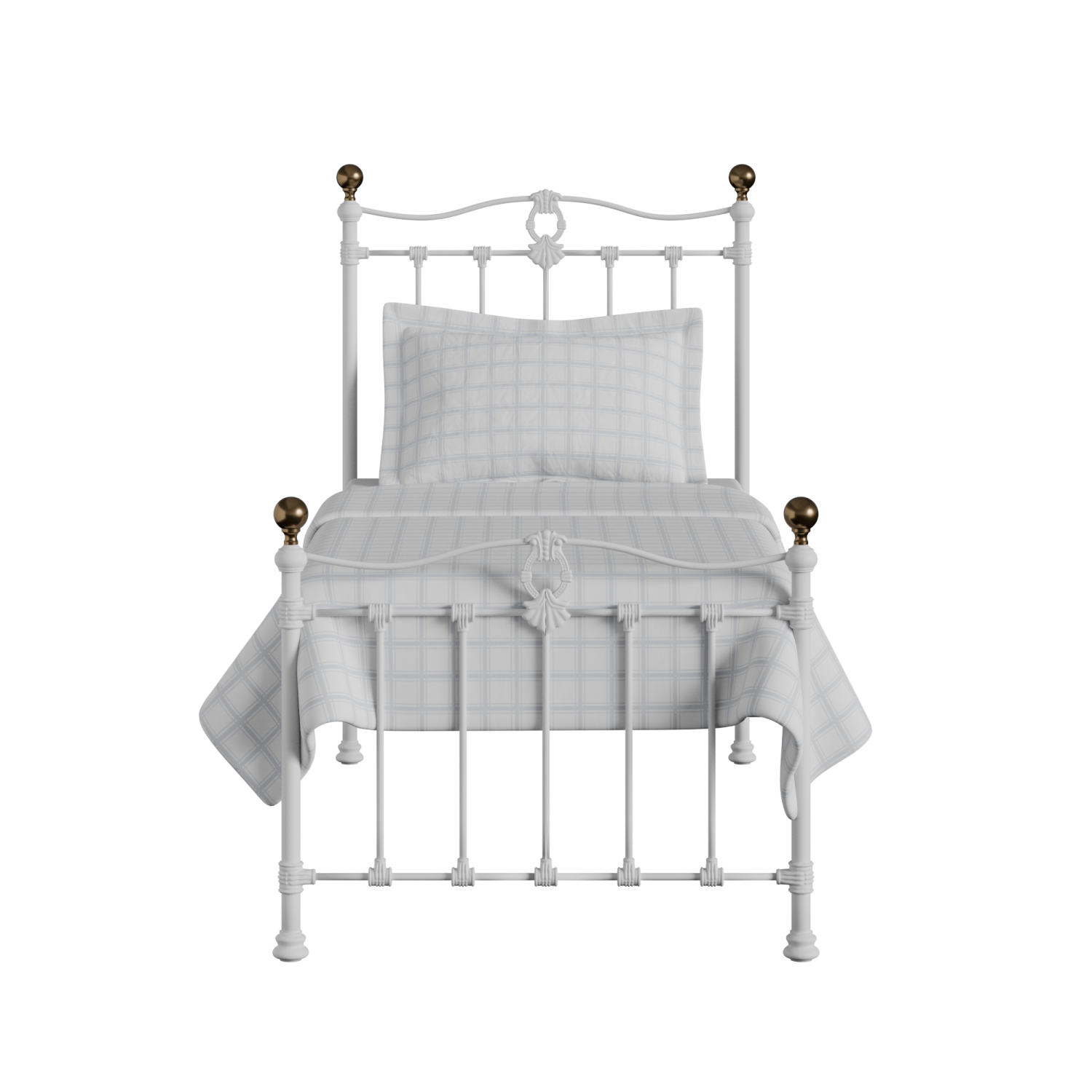 Tulsk Low Footend iron/metal single bed in white