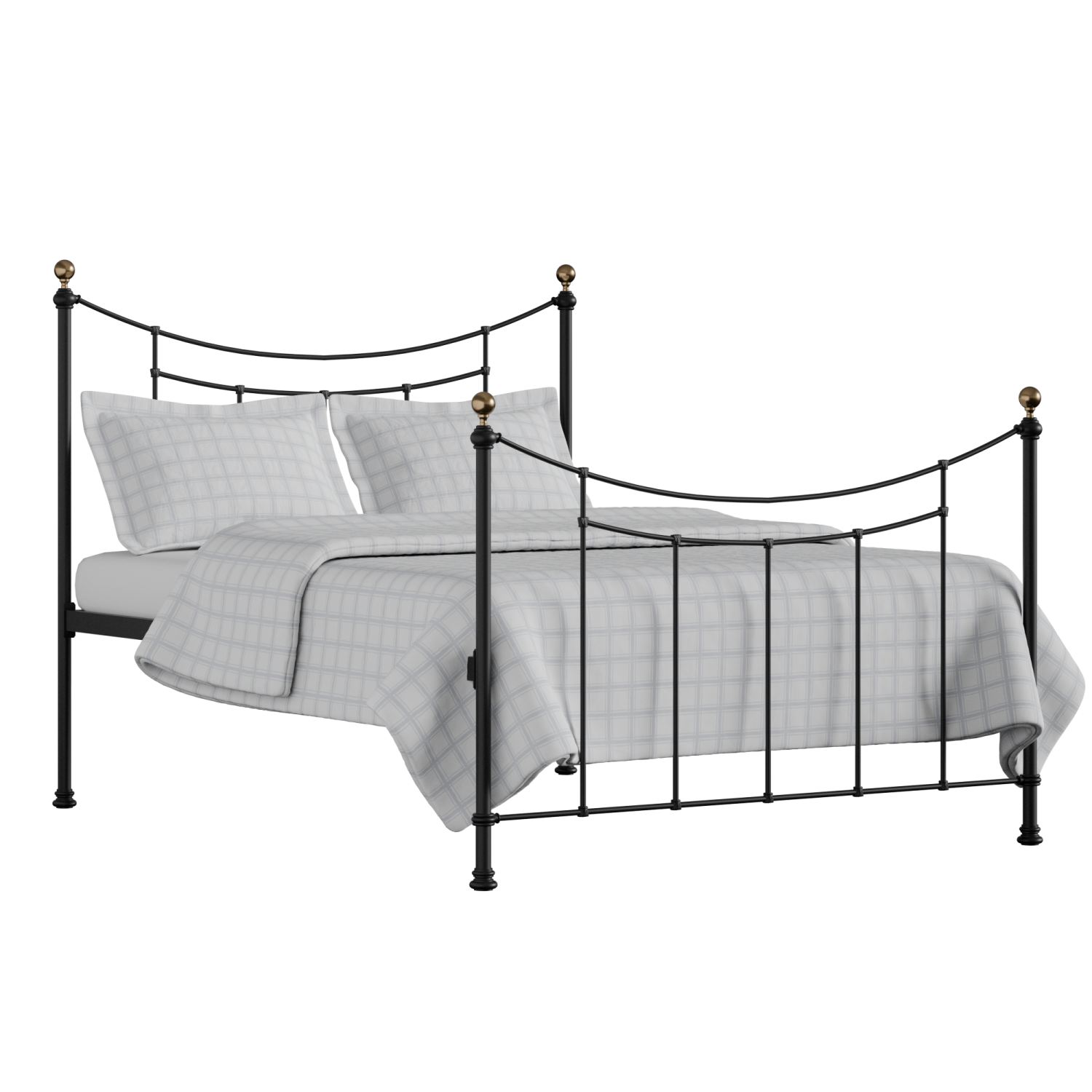 Virginia iron/metal bed in black with Juno mattress