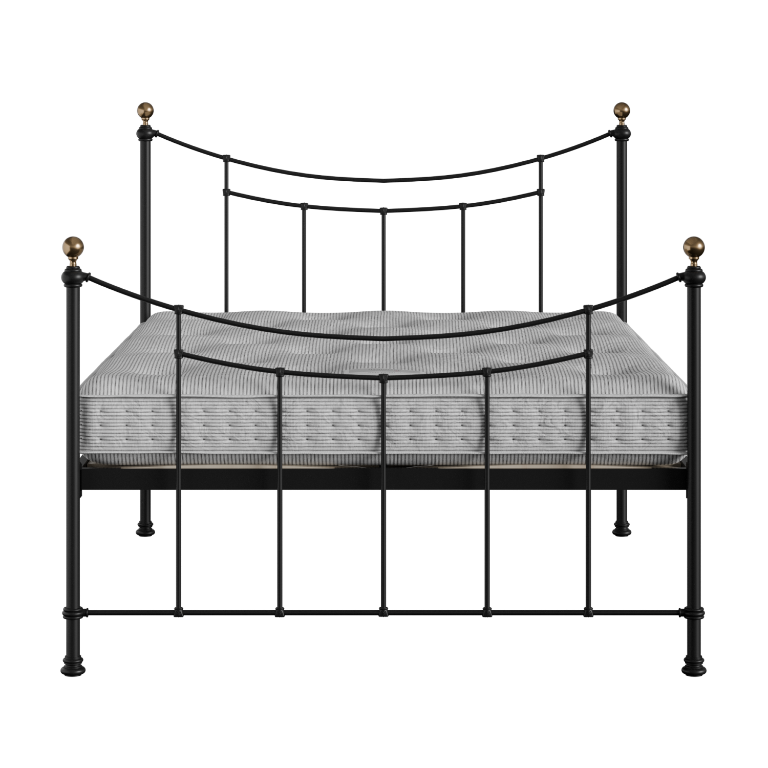 Virginia iron/metal bed in black with Juno mattress