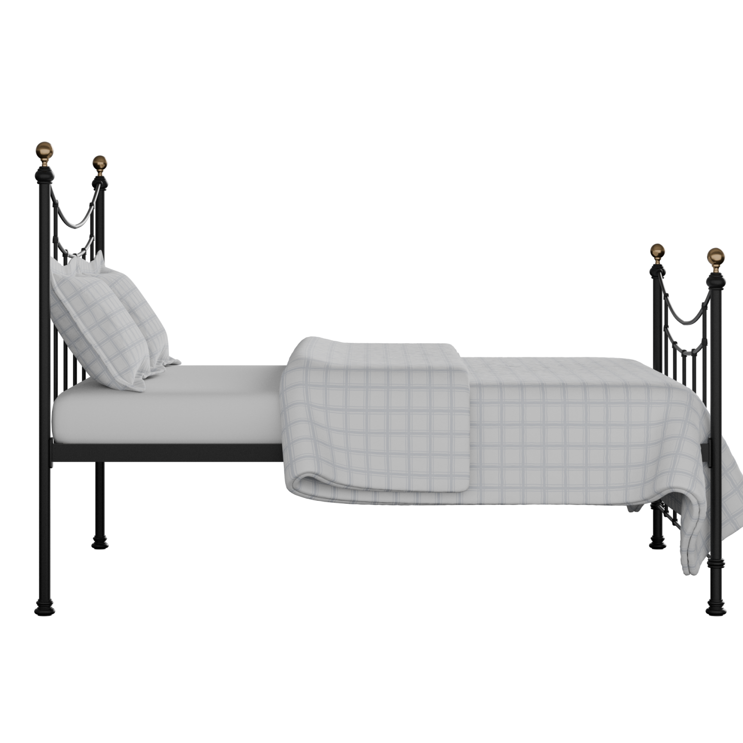 Virginia iron/metal bed in black with Juno mattress