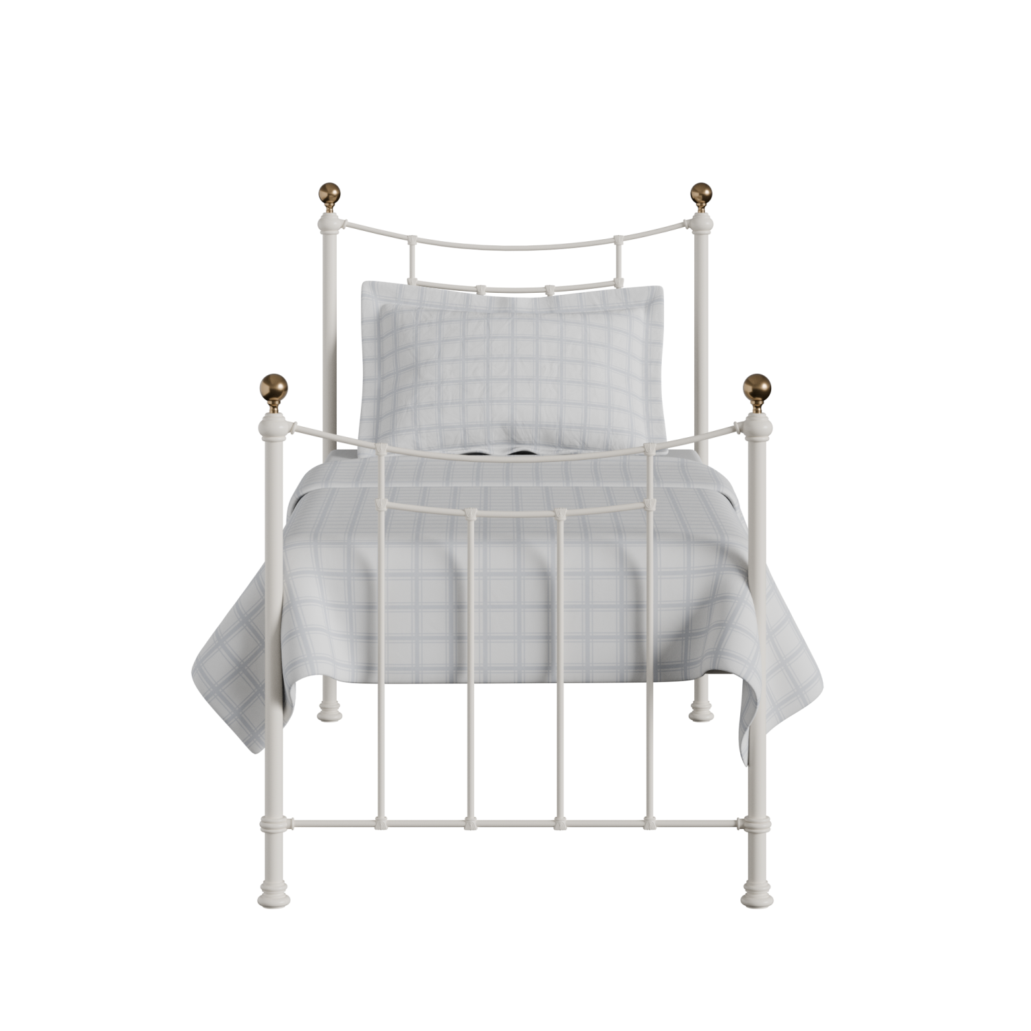 Virginia iron/metal single bed in ivory