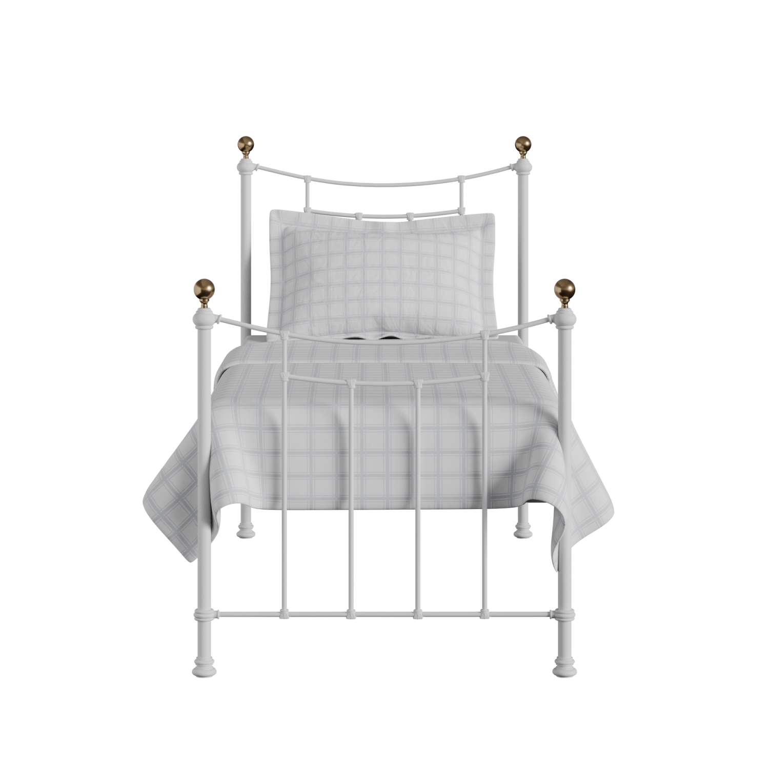Virginia iron/metal single bed in white