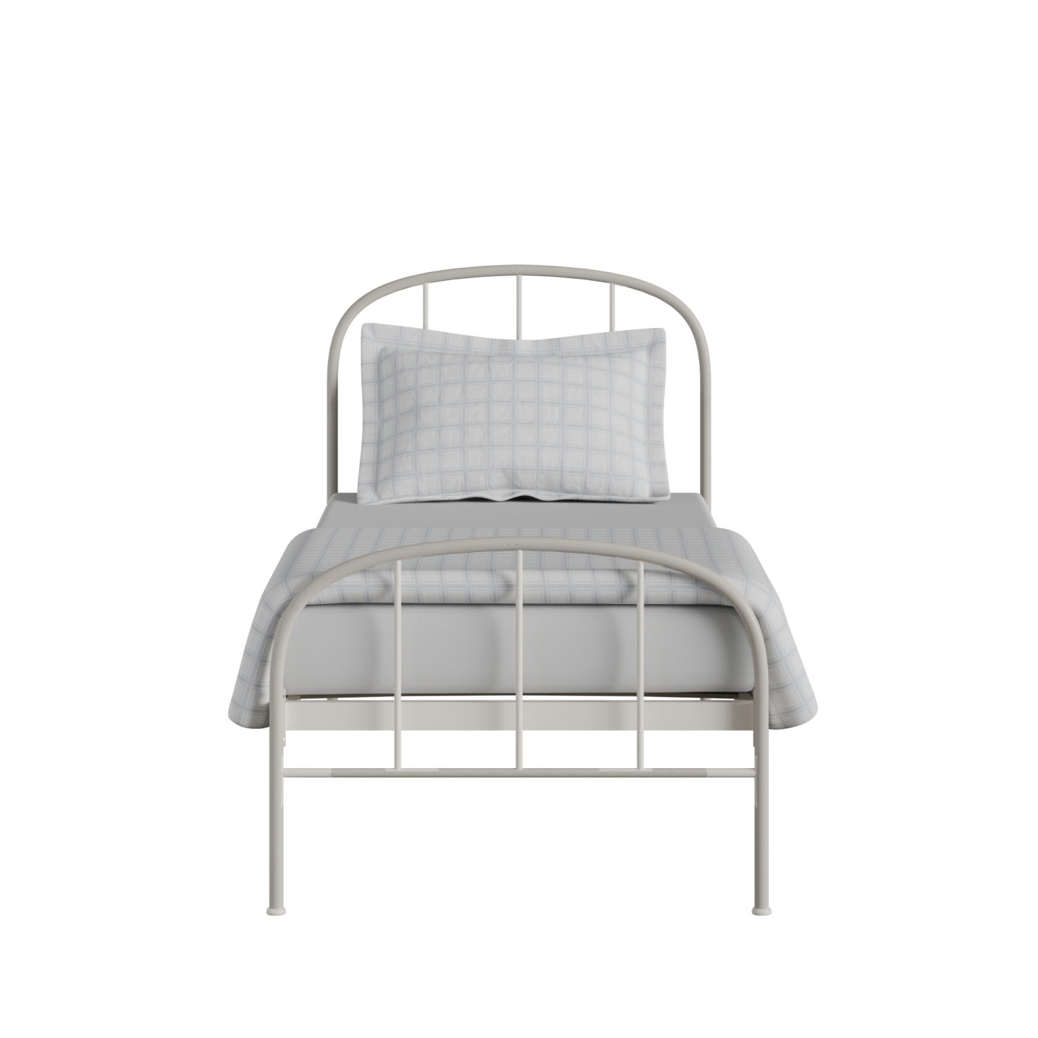 Waldo iron/metal single bed in ivory