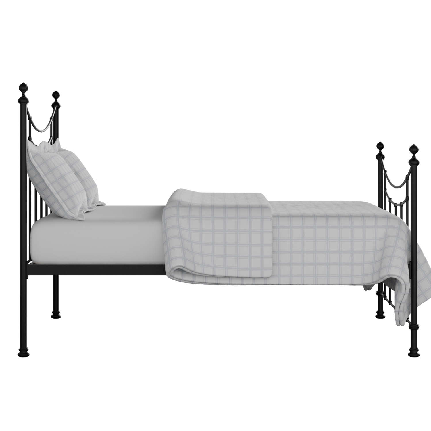 Winchester iron/metal bed in black with Juno mattress