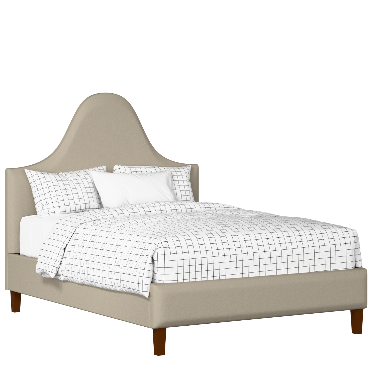 Beverley upholstered bed in oatmeal fabric