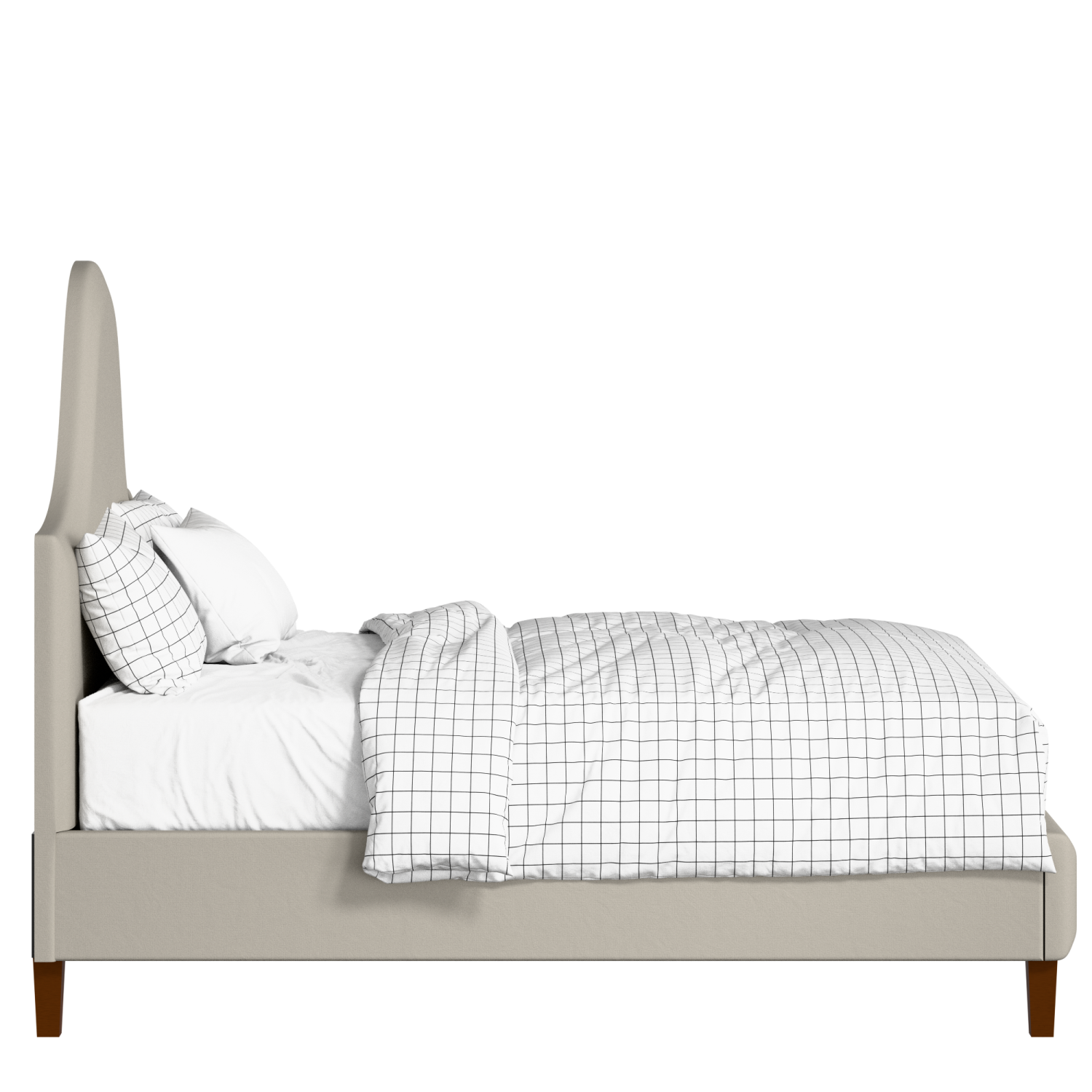 Beverley upholstered bed in Silver fabric with Juno mattress