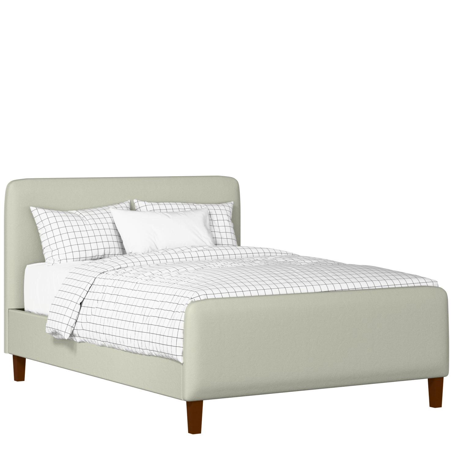 Broughton upholstered bed in mineral fabric