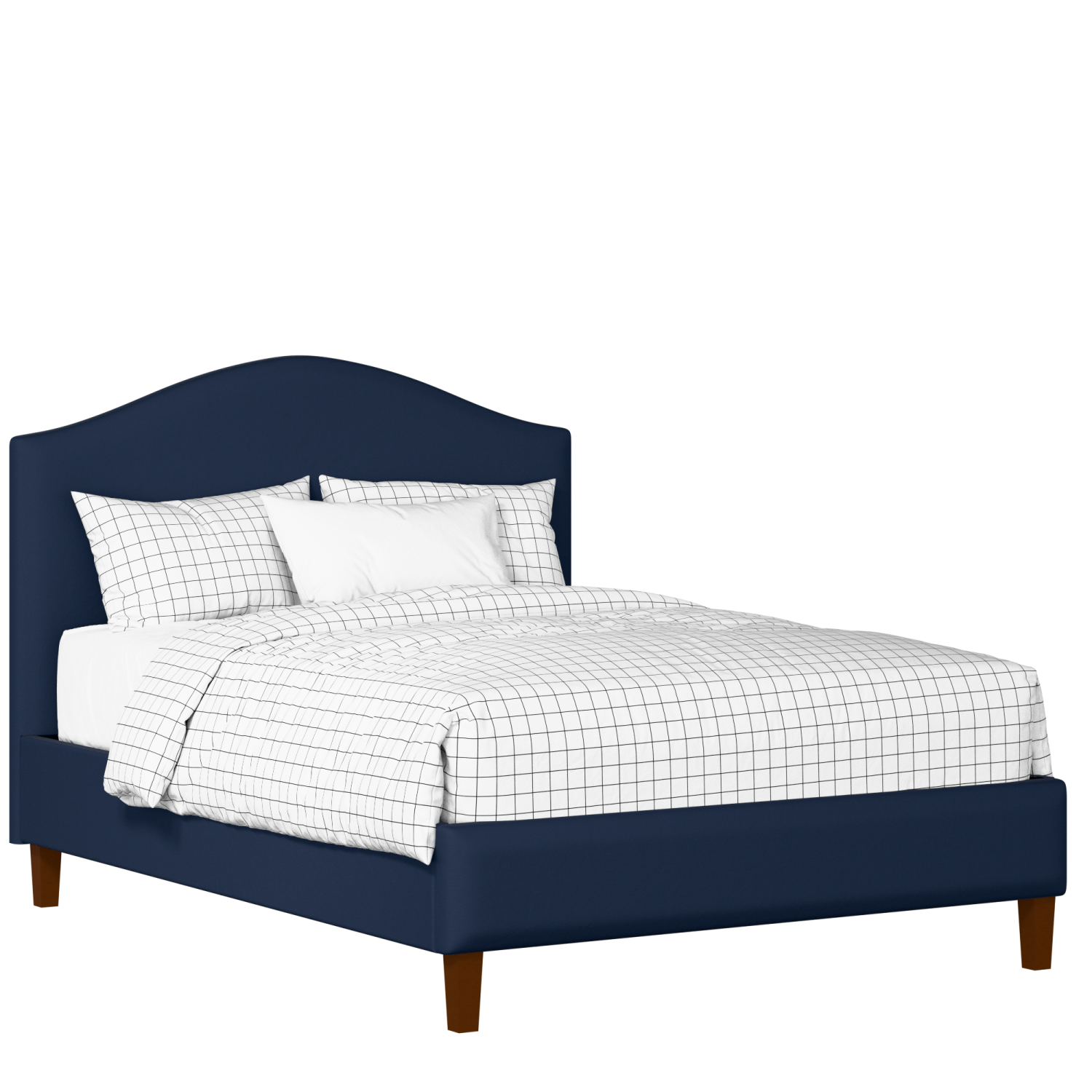 Burley Slim upholstered bed in oxford blue fabric