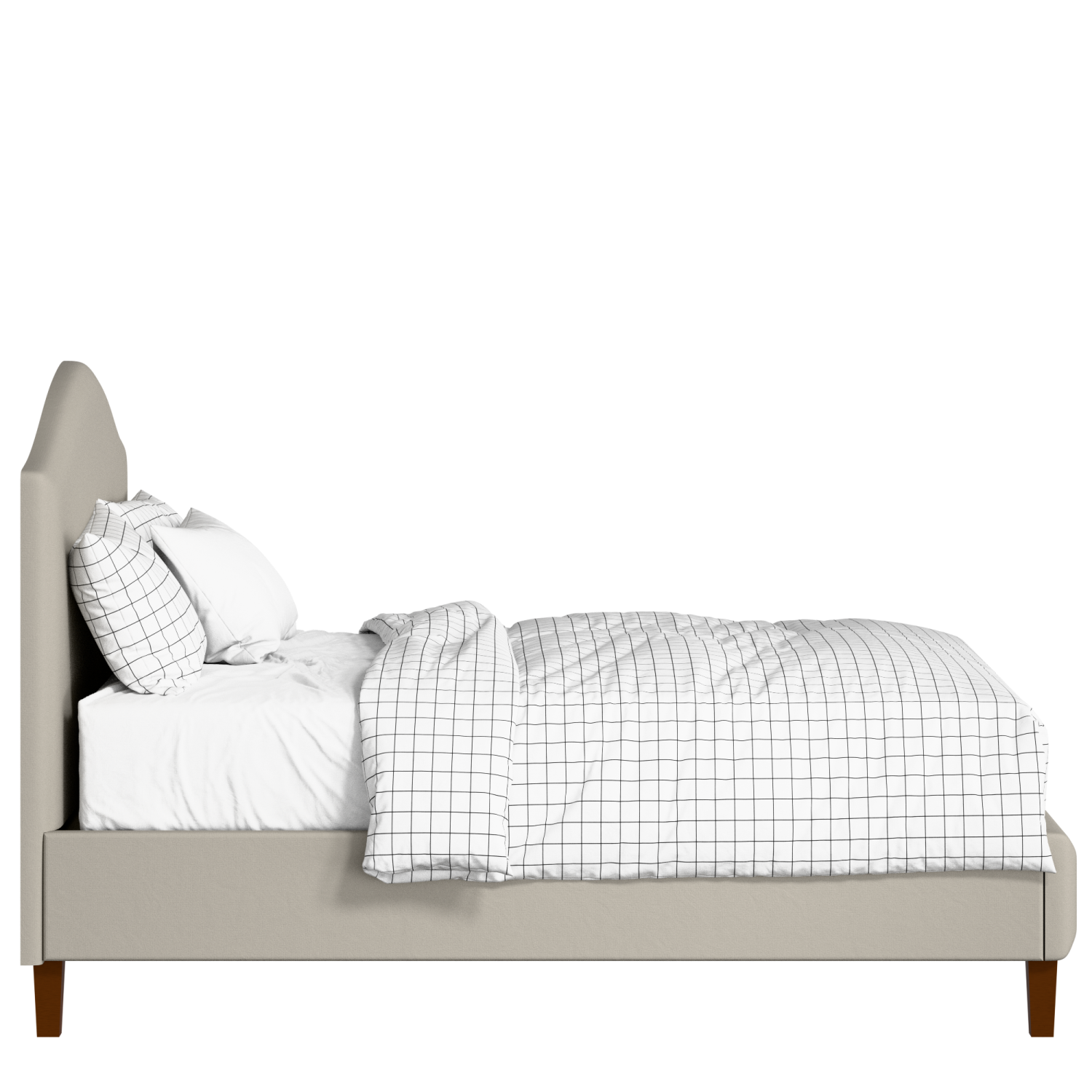 Burley Slim upholstered bed in Silver fabric with Juno mattress