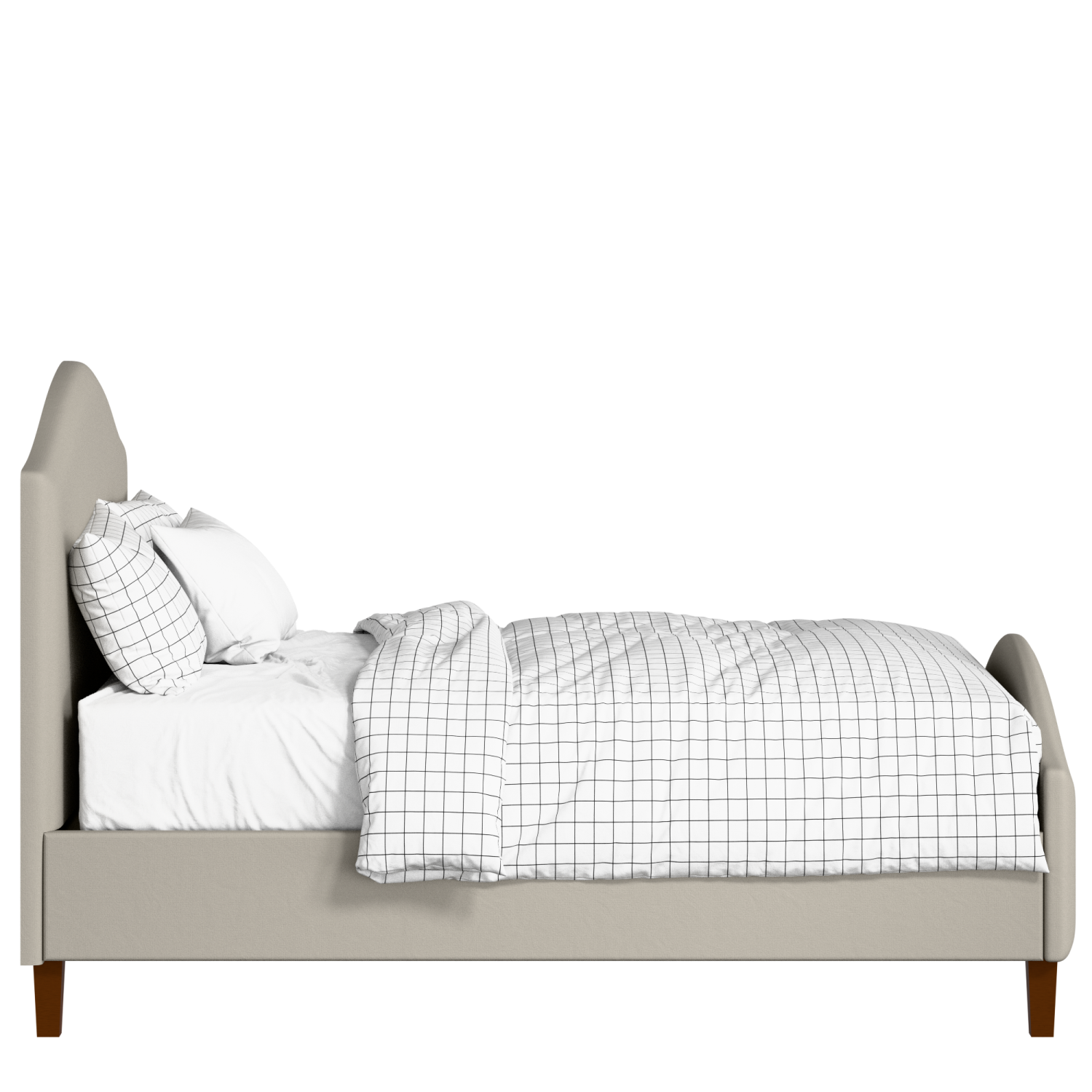 Burley upholstered bed in Silver fabric with Juno mattress