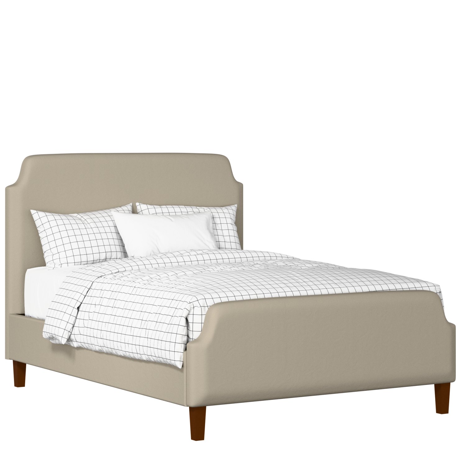 Charing upholstered bed in oatmeal fabric