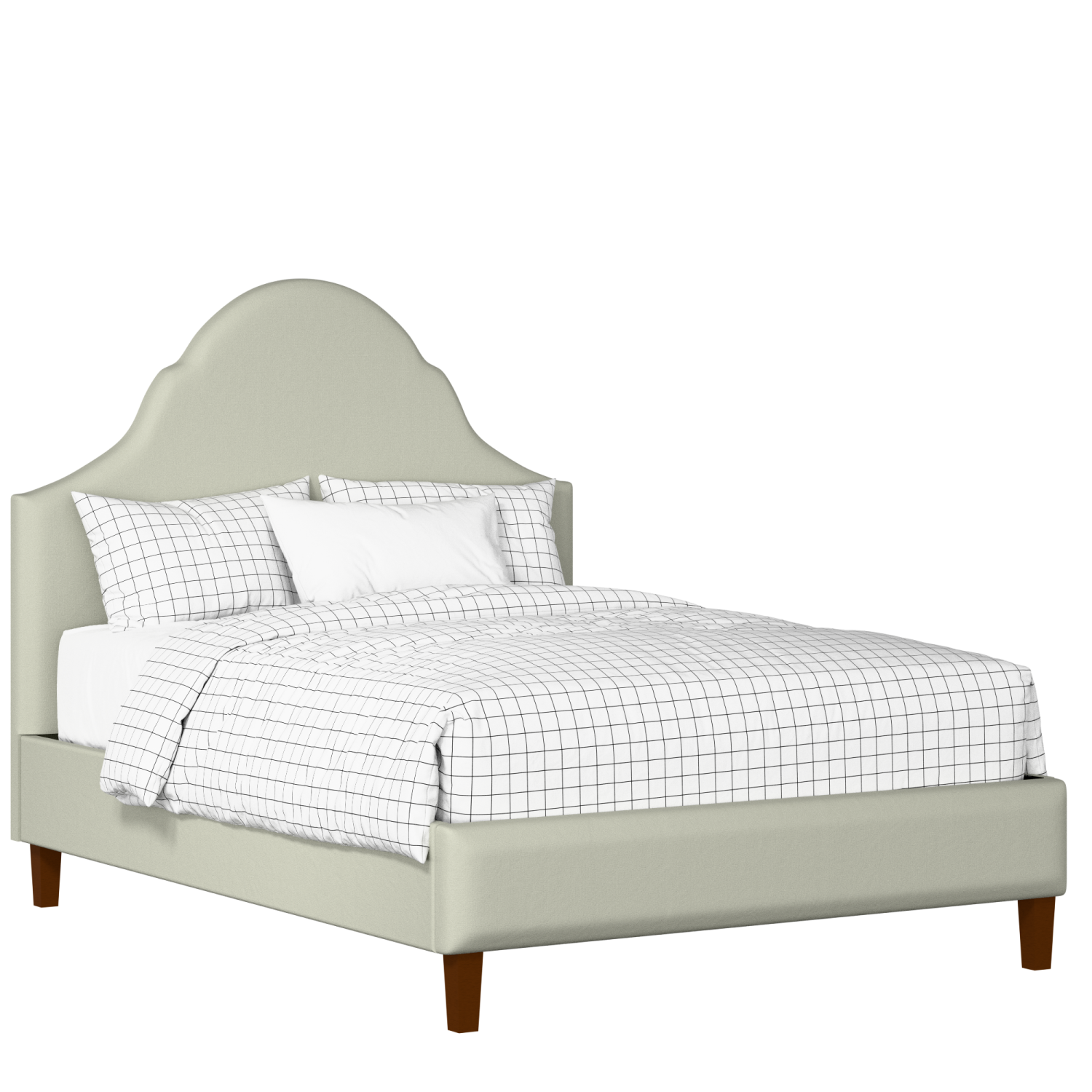 Irvine upholstered bed in mineral fabric