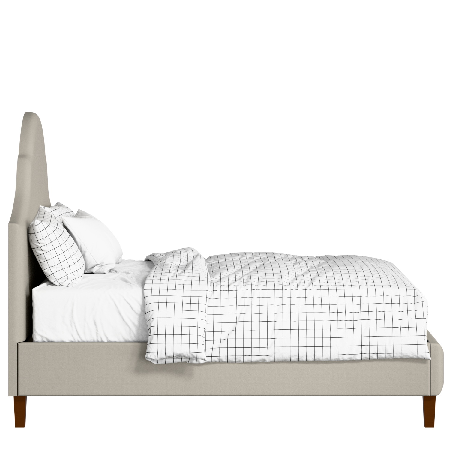 Irvine upholstered bed in Silver fabric with Juno mattress