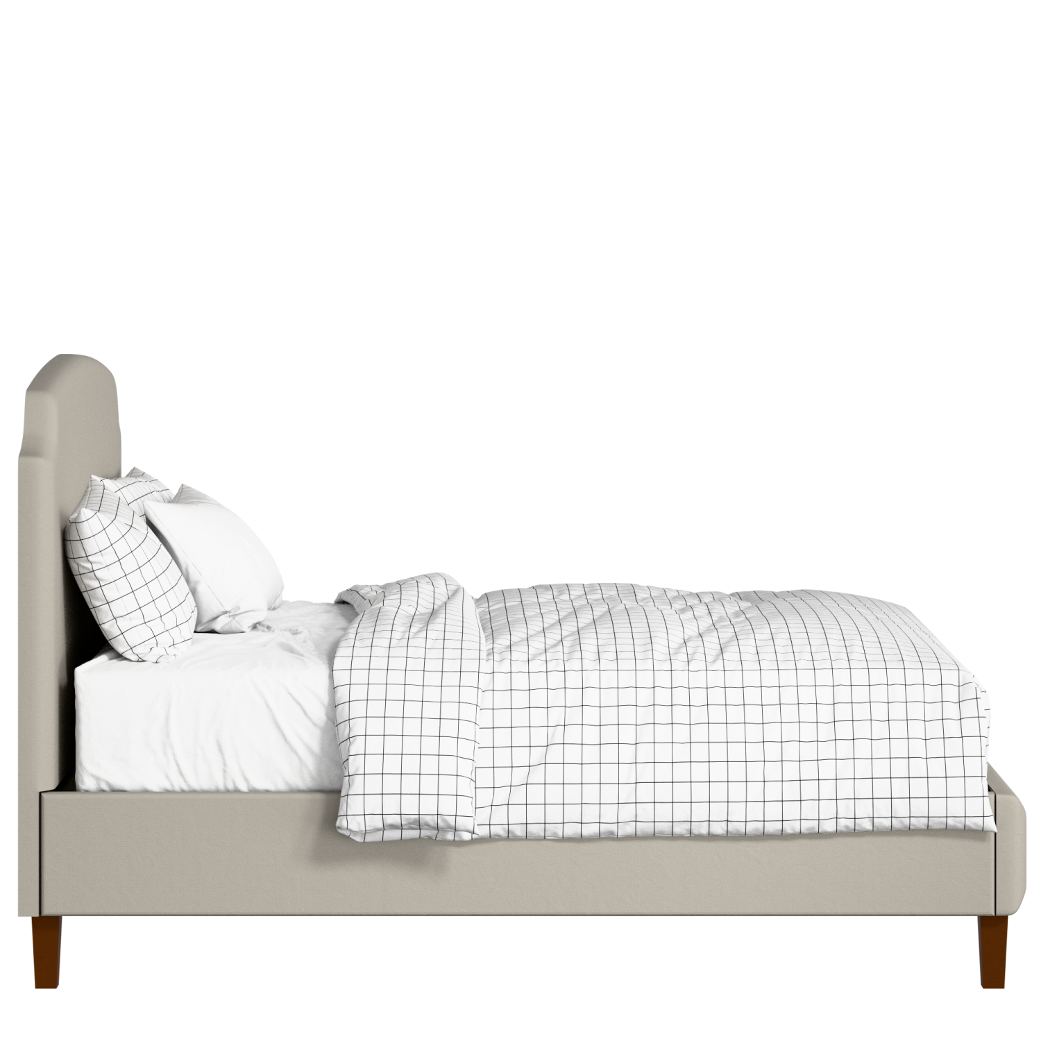 Poole Slim upholstered bed in Silver fabric with Juno mattress