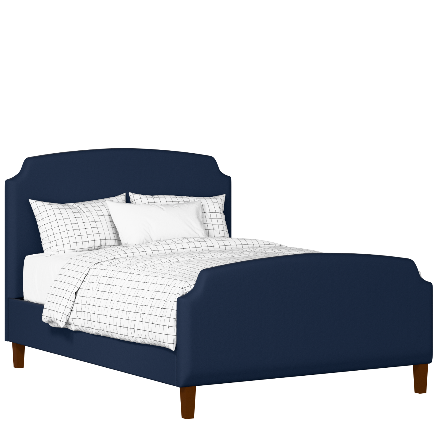 Poole upholstered bed in oxford blue fabric