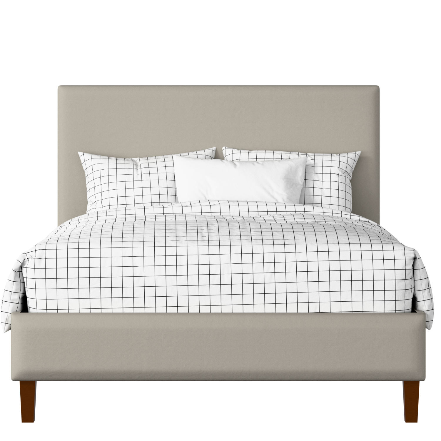 Porto Slim upholstered bed in Silver fabric