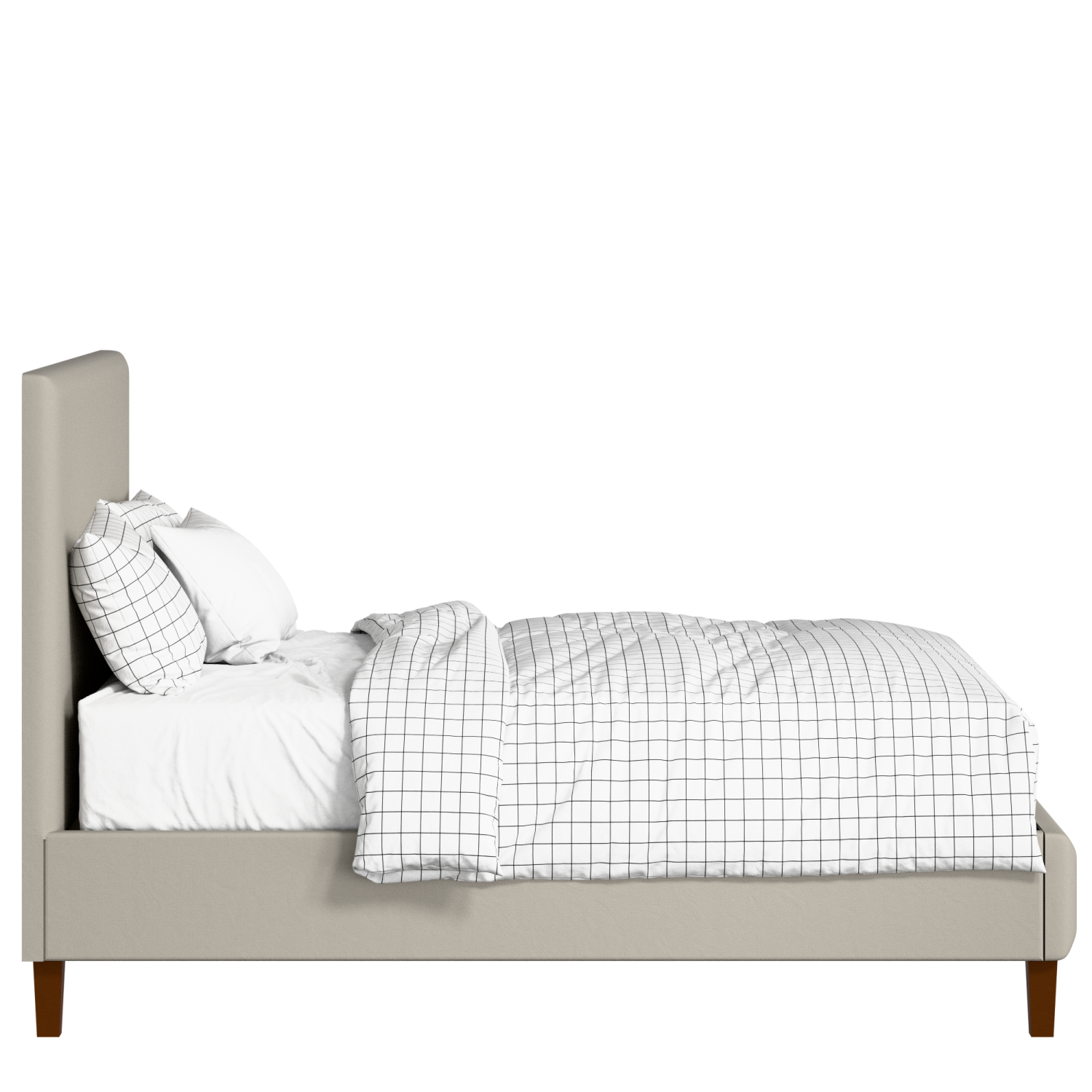 Porto Slim upholstered bed in Silver fabric with Juno mattress