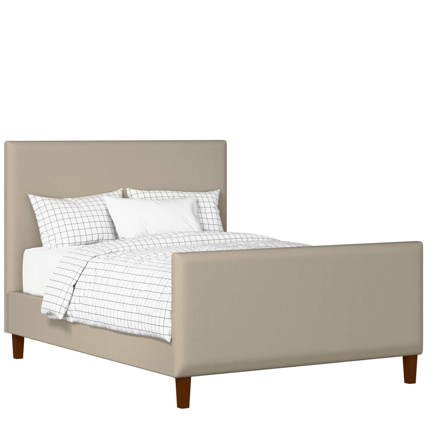 Porto upholstered bed in oatmeal fabric