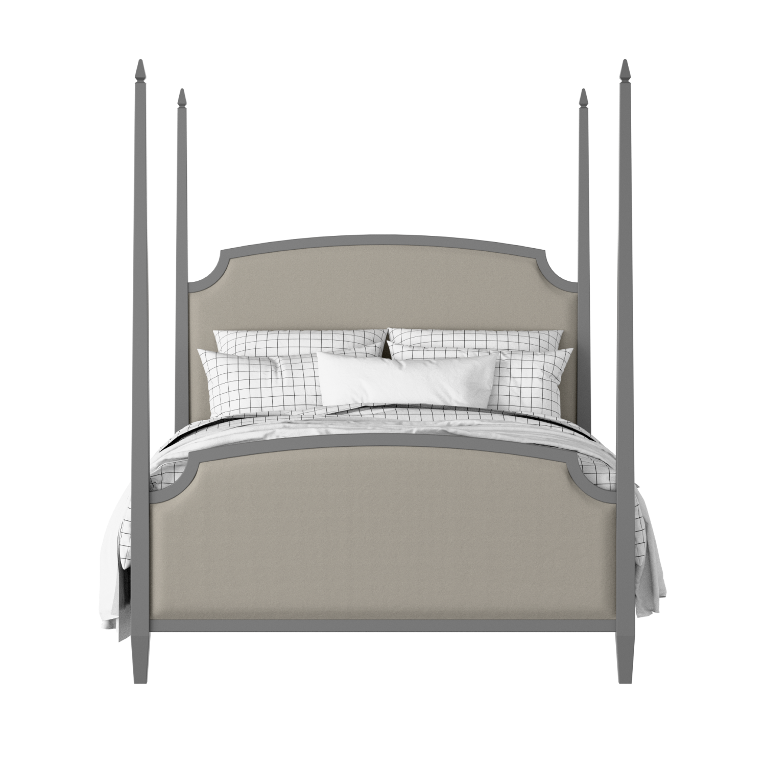 Austin Upholstered wood upholstered upholstered bed in grey with Silver fabric