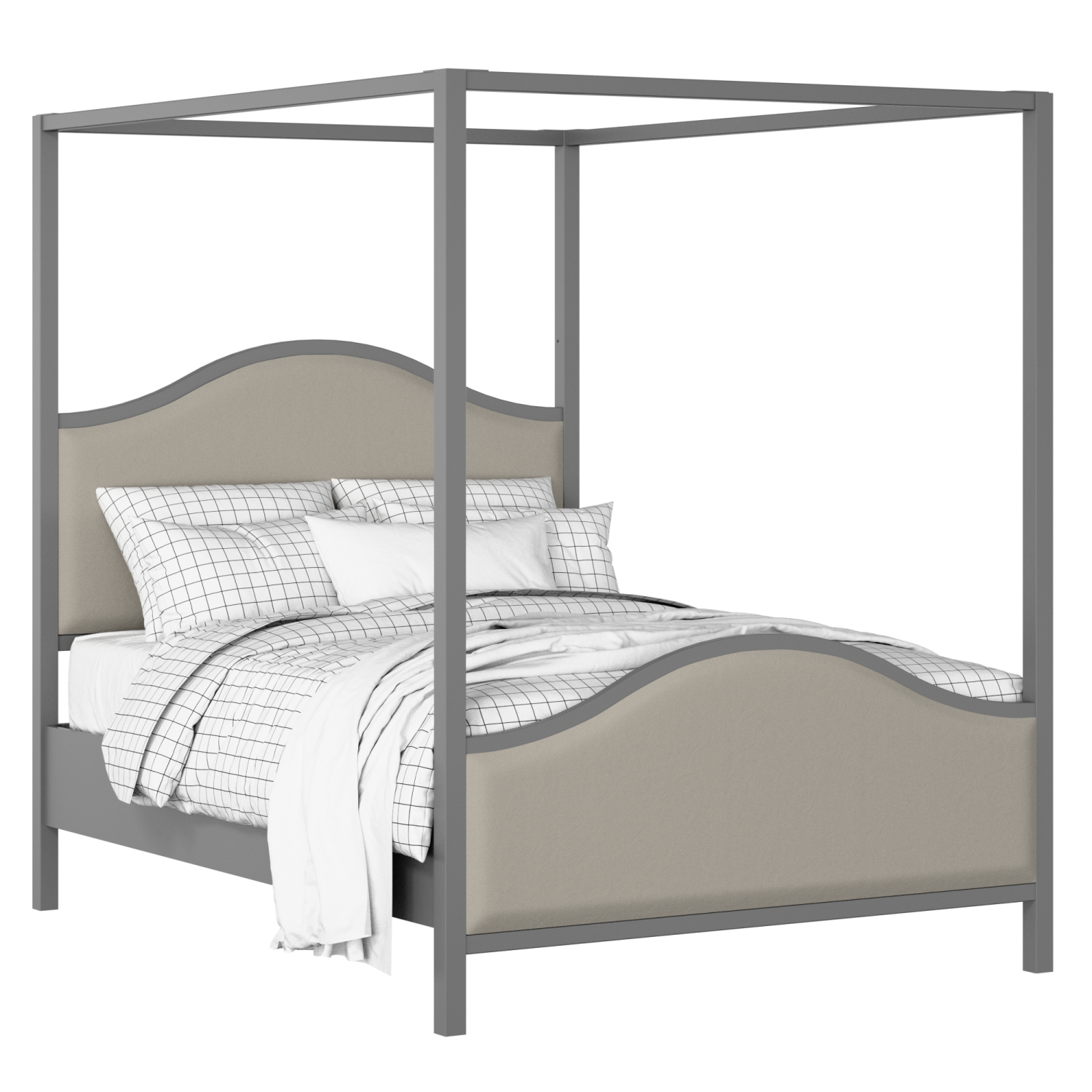 Coleridge Upholstered wood upholstered bed in grey with Silver fabric