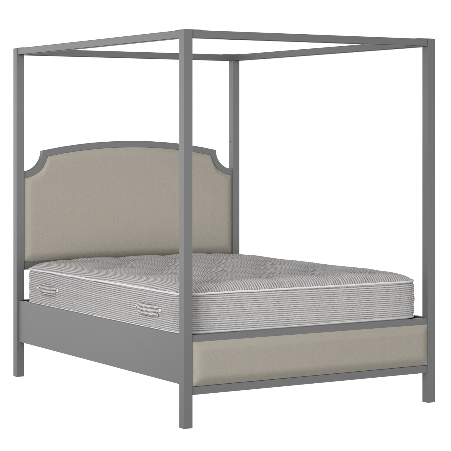 Shelley Slim Upholstered wood upholstered bed in grey with Silver fabric