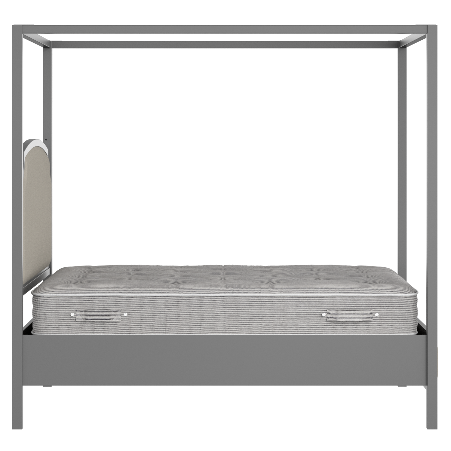 Shelley Slim Upholstered wood upholstered bed in grey with Silver fabric