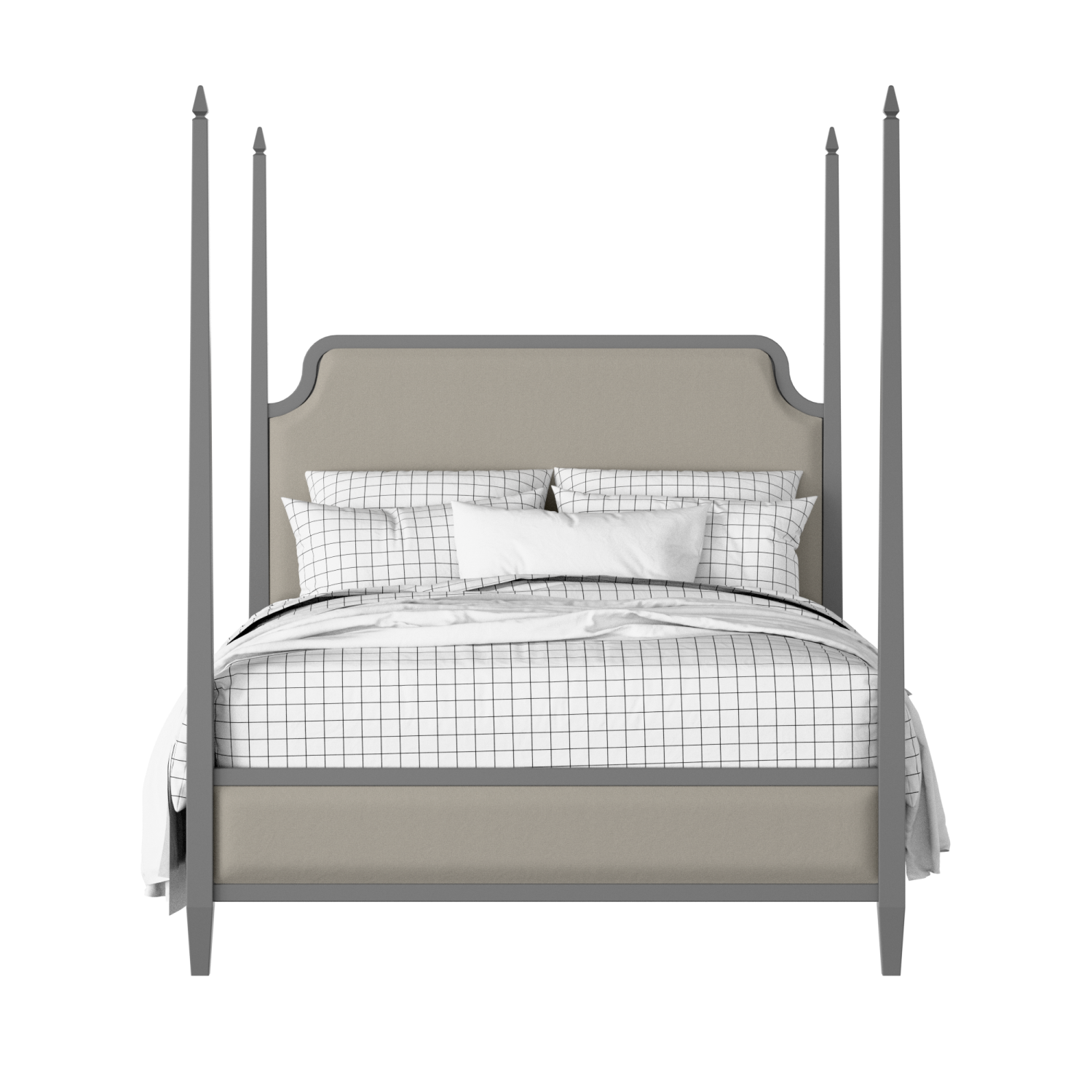 Wilde Slim Upholstered wood upholstered upholstered bed in grey with Silver fabric