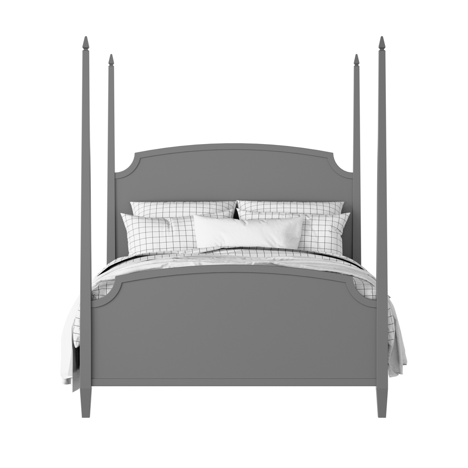 Austin painted wood bed in grey with Juno mattress