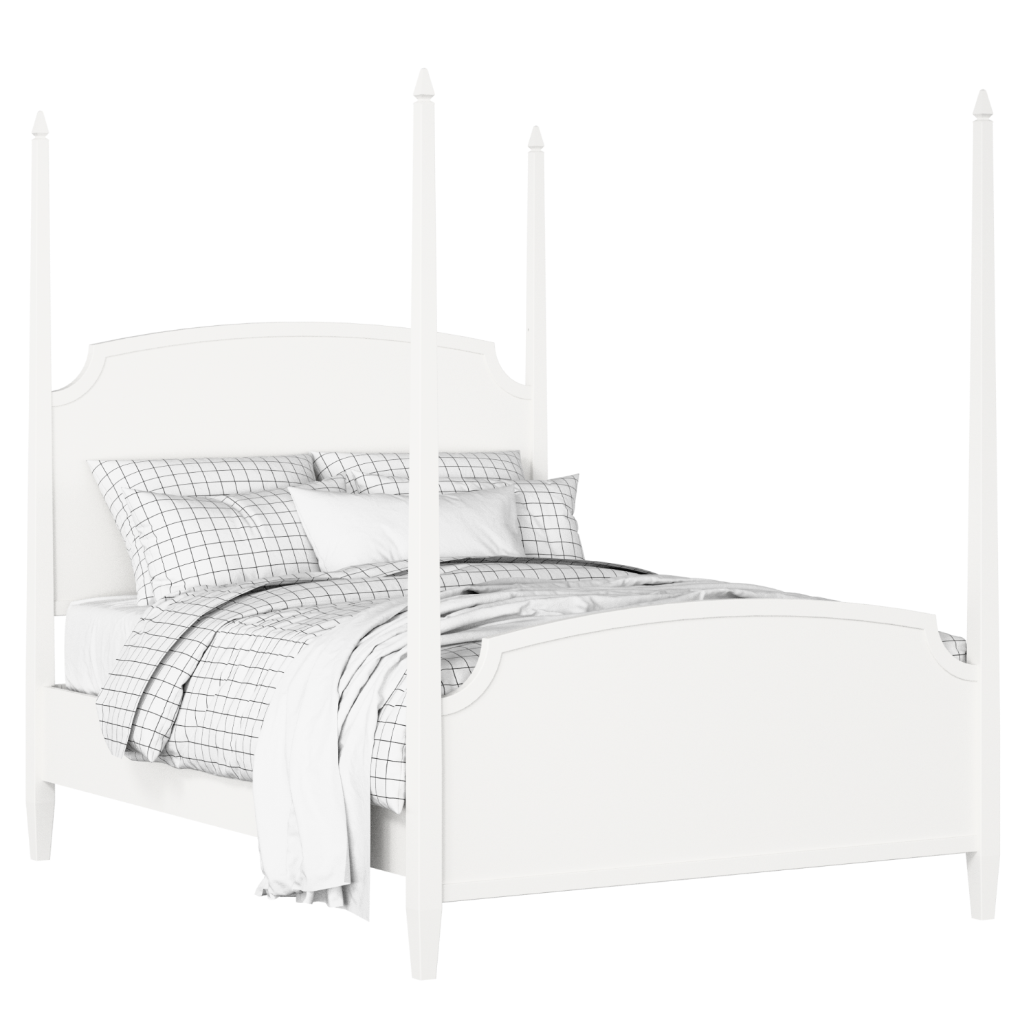 Austin painted wood bed in white with Juno mattress