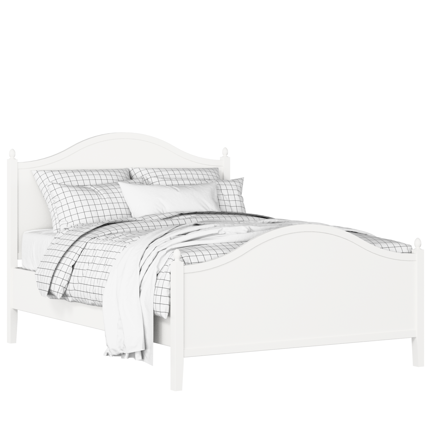 Brady painted wood bed in white with Juno mattress