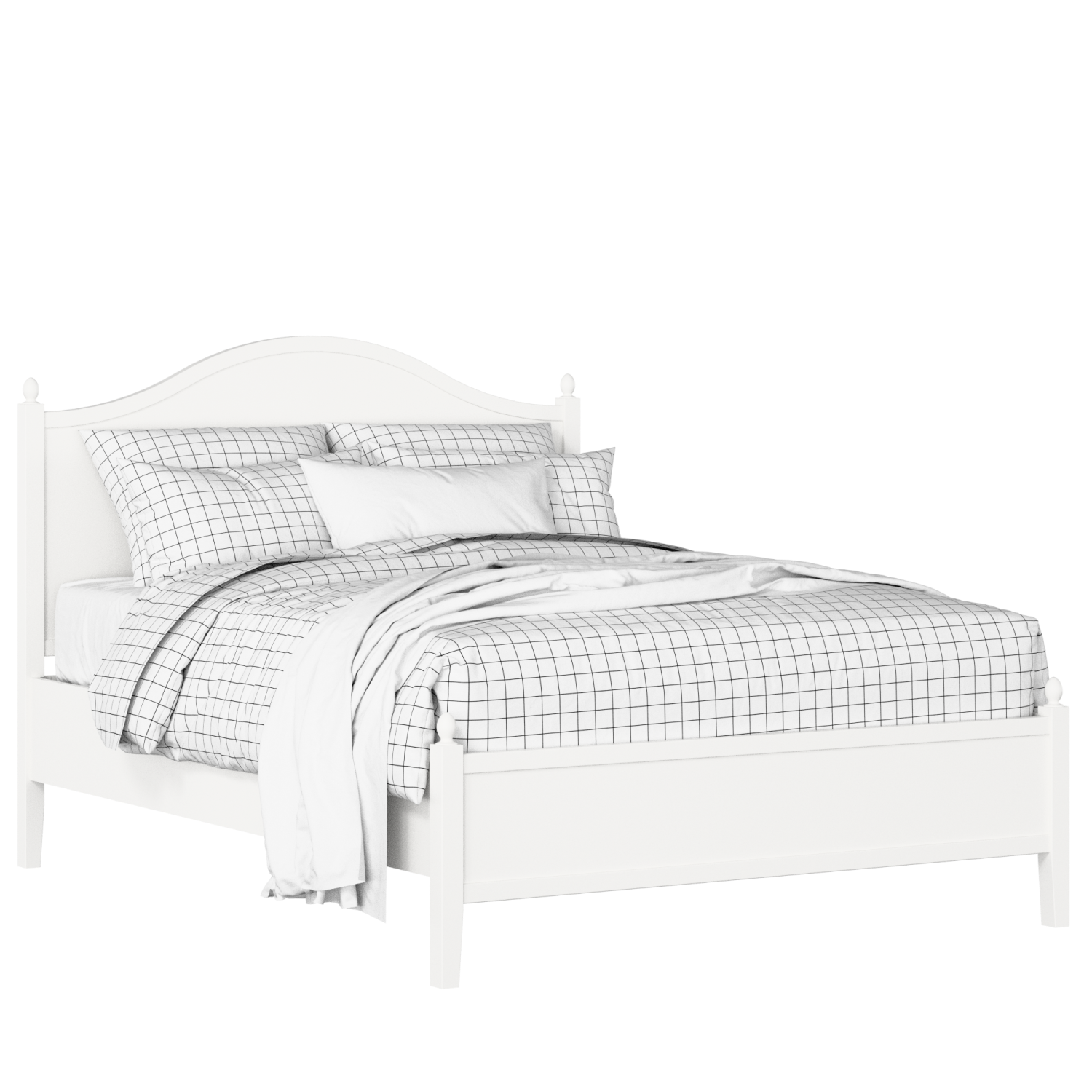 Brady Slim painted wood bed in white with Juno mattress
